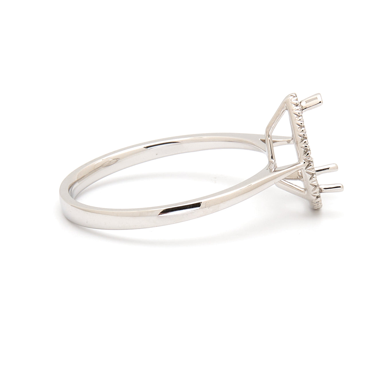 18K Gold Natural Diamond Lisse Halo Ring Mount MR015 - RM5536 - FABER JEWELS