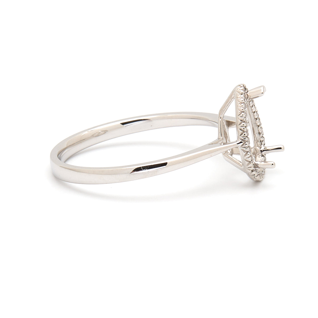 18K Gold Natural Diamond Lisse Halo Ring Mount MR015 - RM5536 - FABER JEWELS