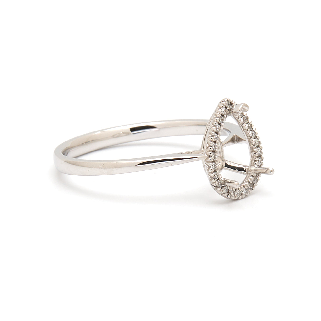 18K Gold Natural Diamond Lisse Halo Ring Mount MR015 - RM5536 - FABER JEWELS