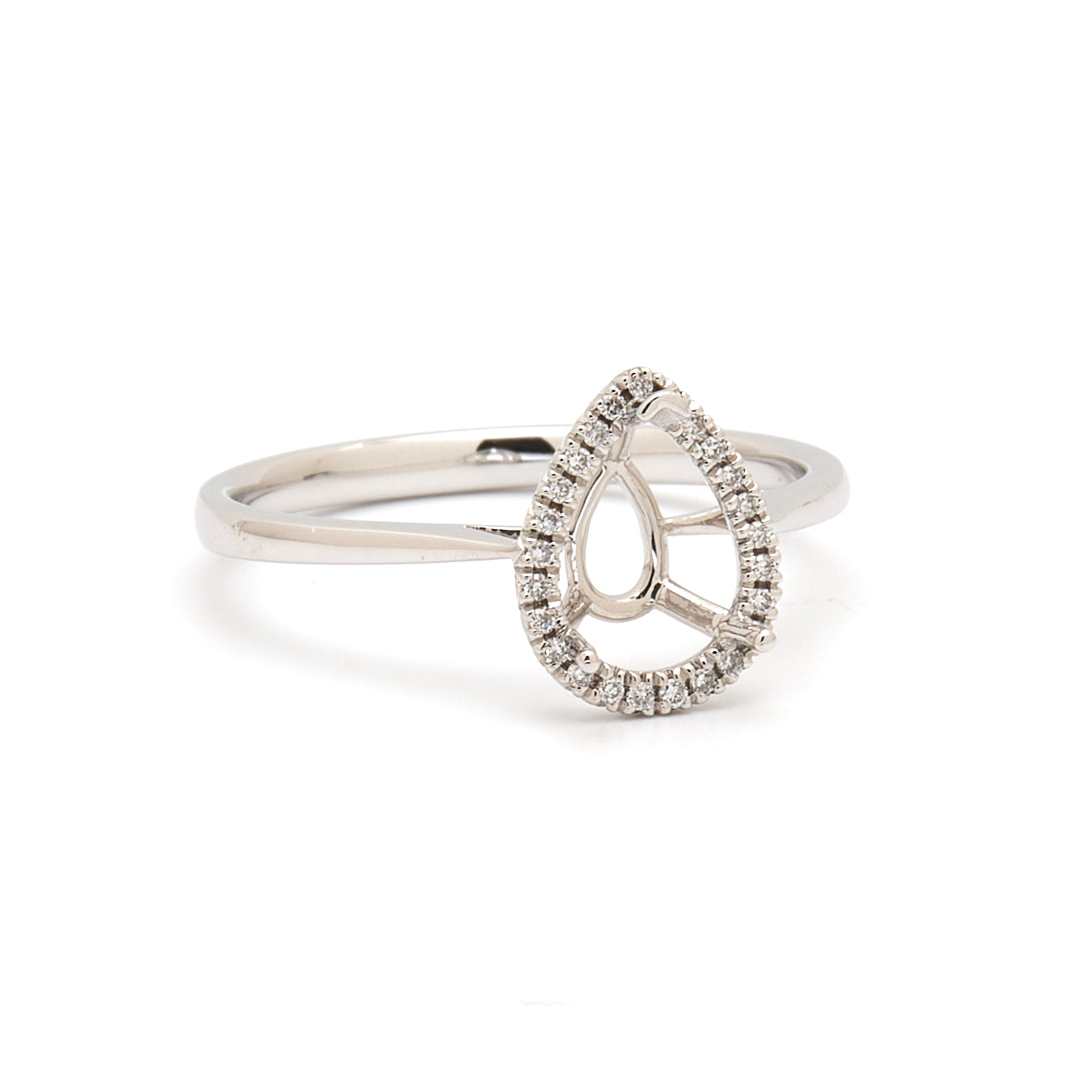 18K Gold Natural Diamond Lisse Halo Ring Mount MR015 - RM5536 - FABER JEWELS