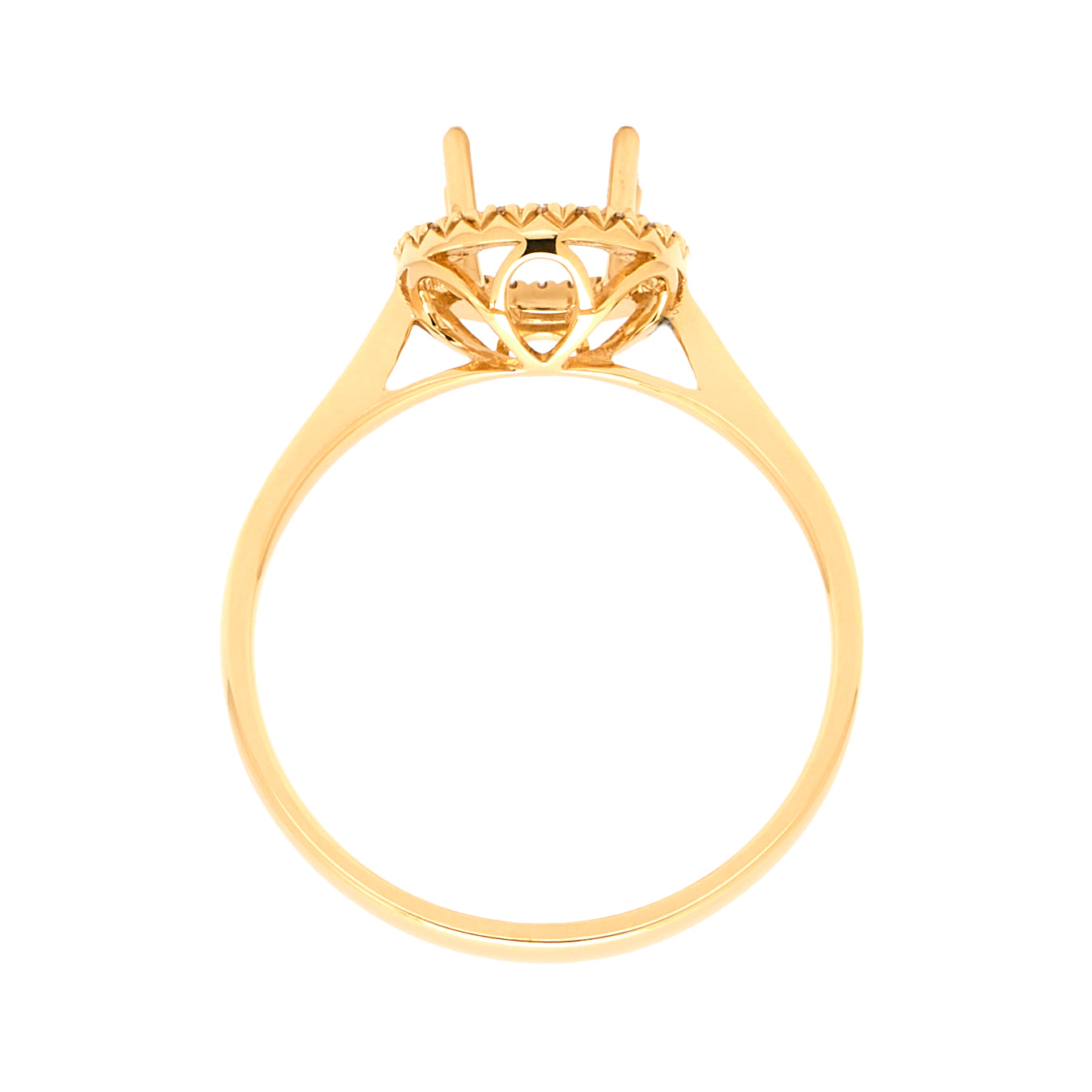 18K Gold Natural Diamond Periwinkle Halo Ring Mount MR014 - RM5007 - FABER JEWELS