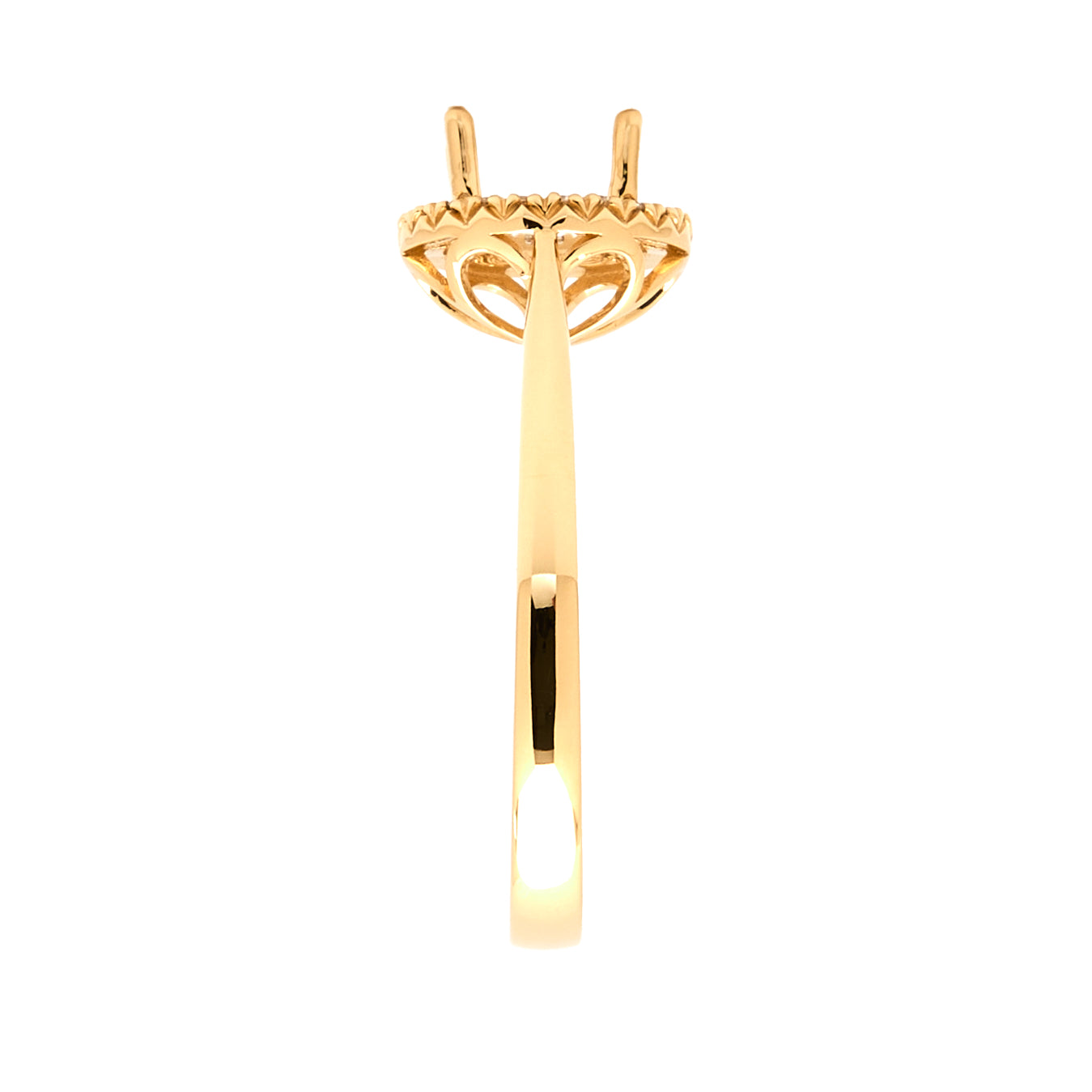 18K Gold Natural Diamond Periwinkle Halo Ring Mount MR014 - RM5007 - FABER JEWELS