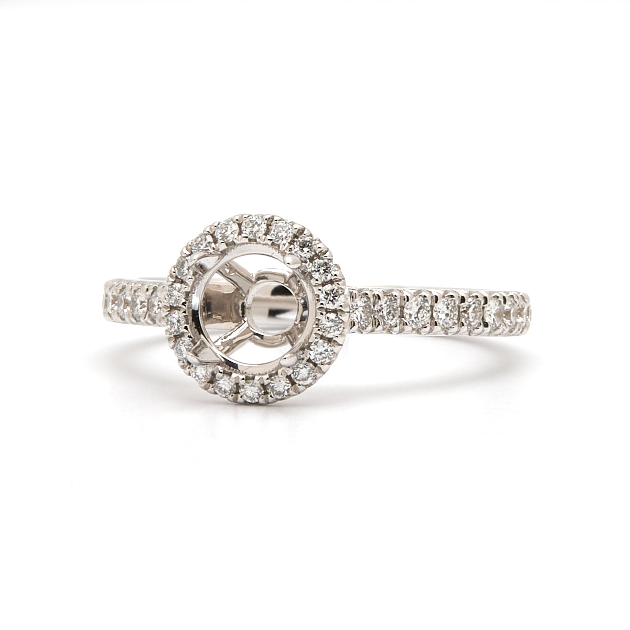 18K Gold Natural Diamond Lunaria Ring Mount MR017 - RM5079 - FABER JEWELS