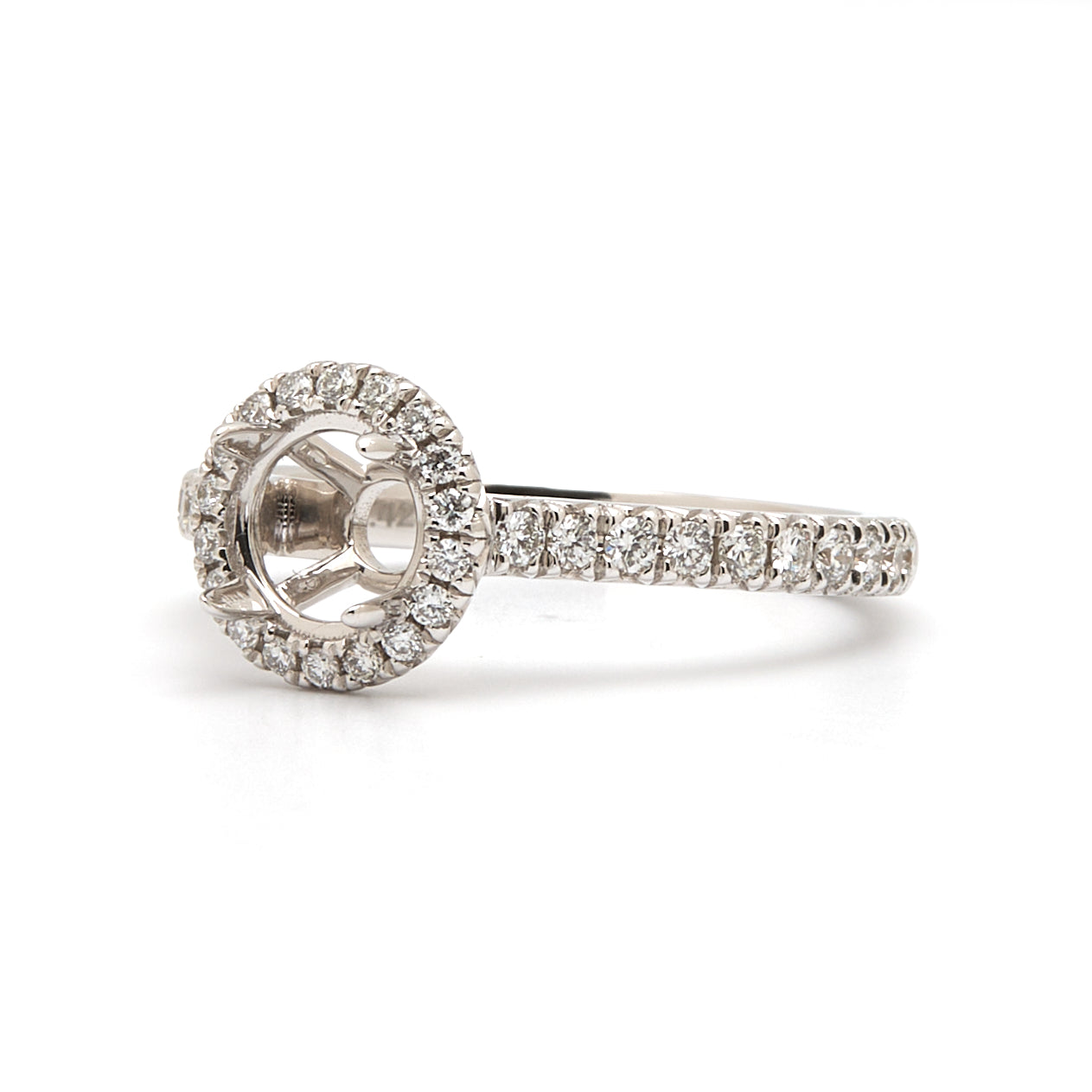 18K Gold Natural Diamond Lunaria Ring Mount MR017 - RM5079 - FABER JEWELS