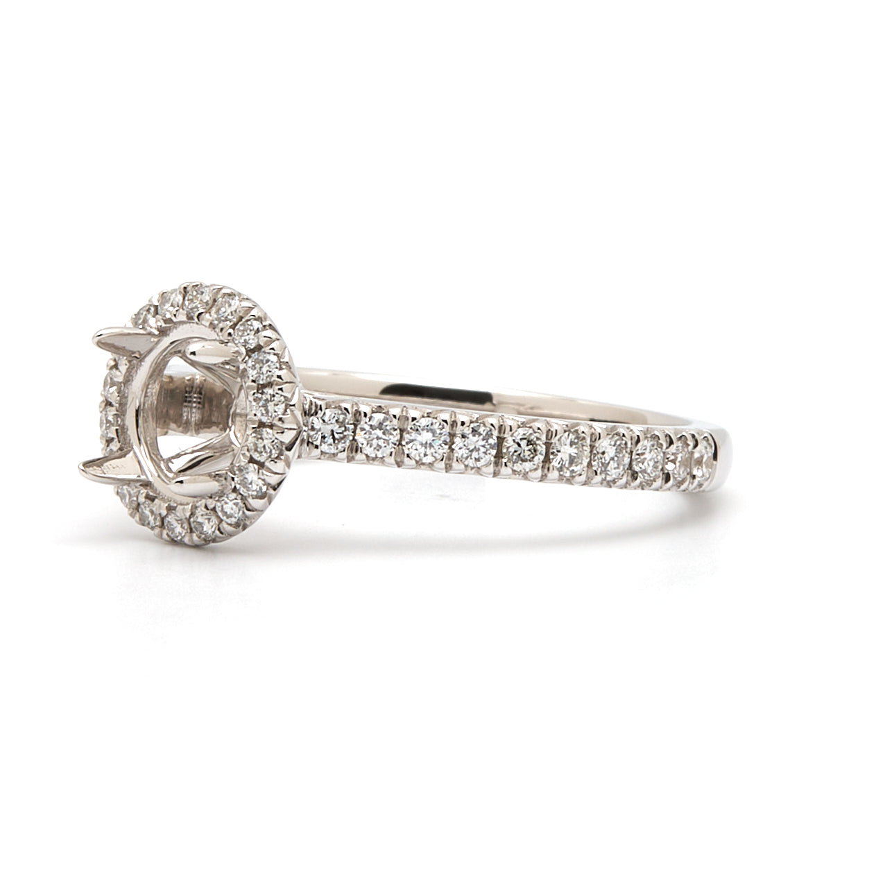 18K Gold Natural Diamond Lunaria Ring Mount MR017 - RM5079 - FABER JEWELS