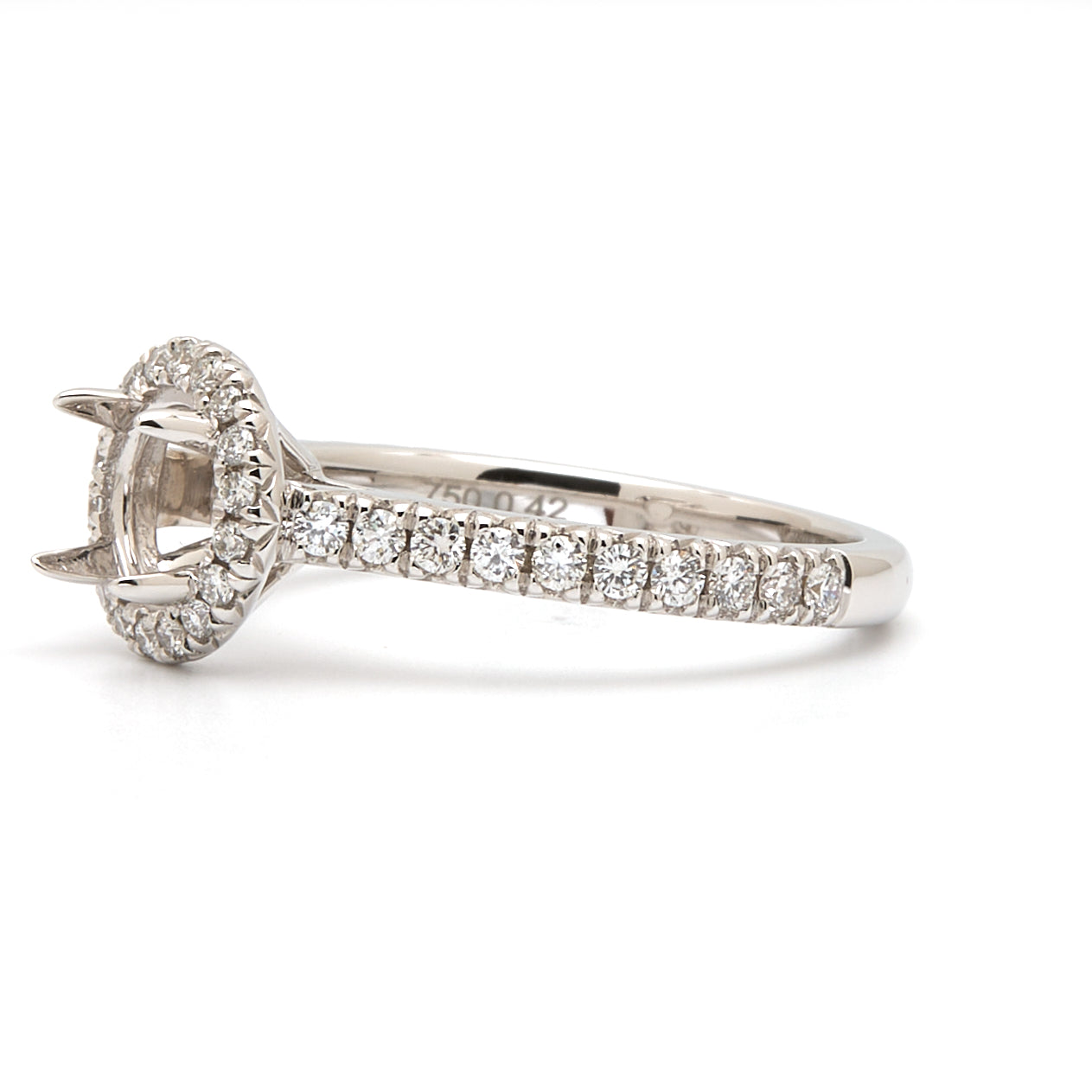 18K Gold Natural Diamond Lunaria Ring Mount MR017 - RM5079 - FABER JEWELS