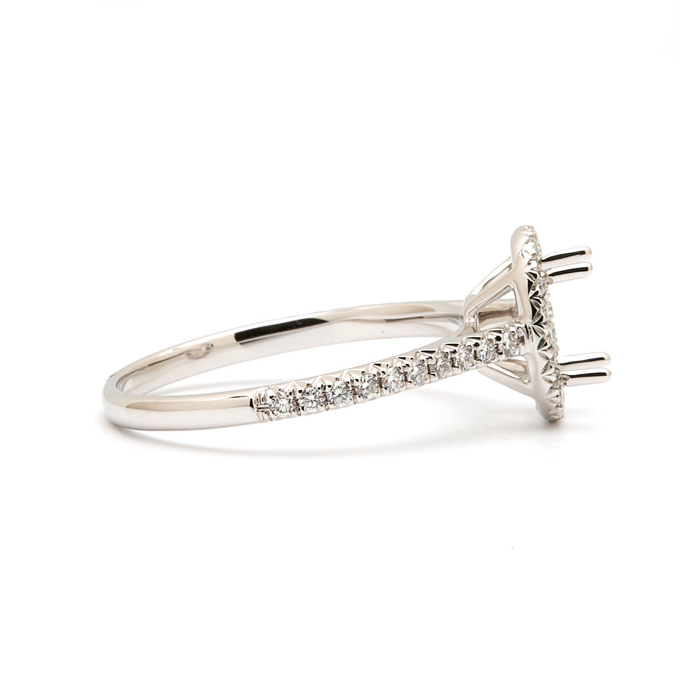 18K Gold Natural Diamond Aeris Ring Mount MR018 - RM5100 - FABER JEWELS