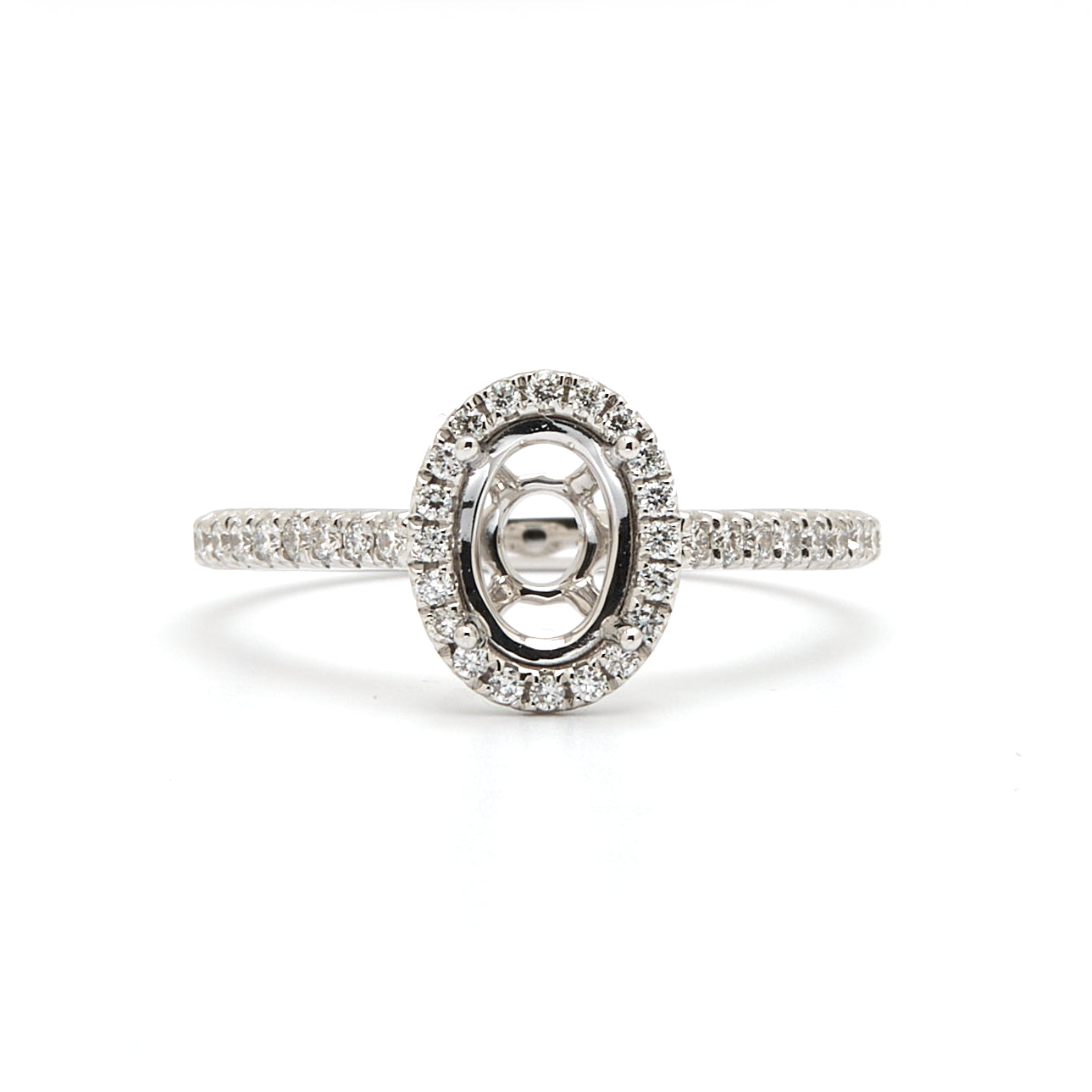 18K Gold Natural Diamond Aeris Ring Mount MR018 - RM5100 - FABER JEWELS