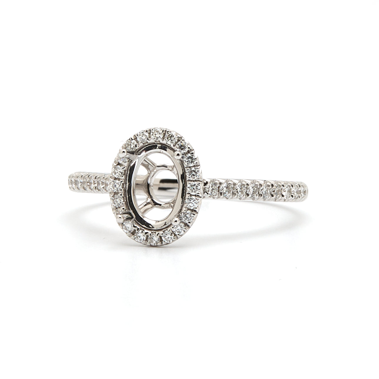 18K Gold Natural Diamond Aeris Ring Mount MR018 - RM5100 - FABER JEWELS