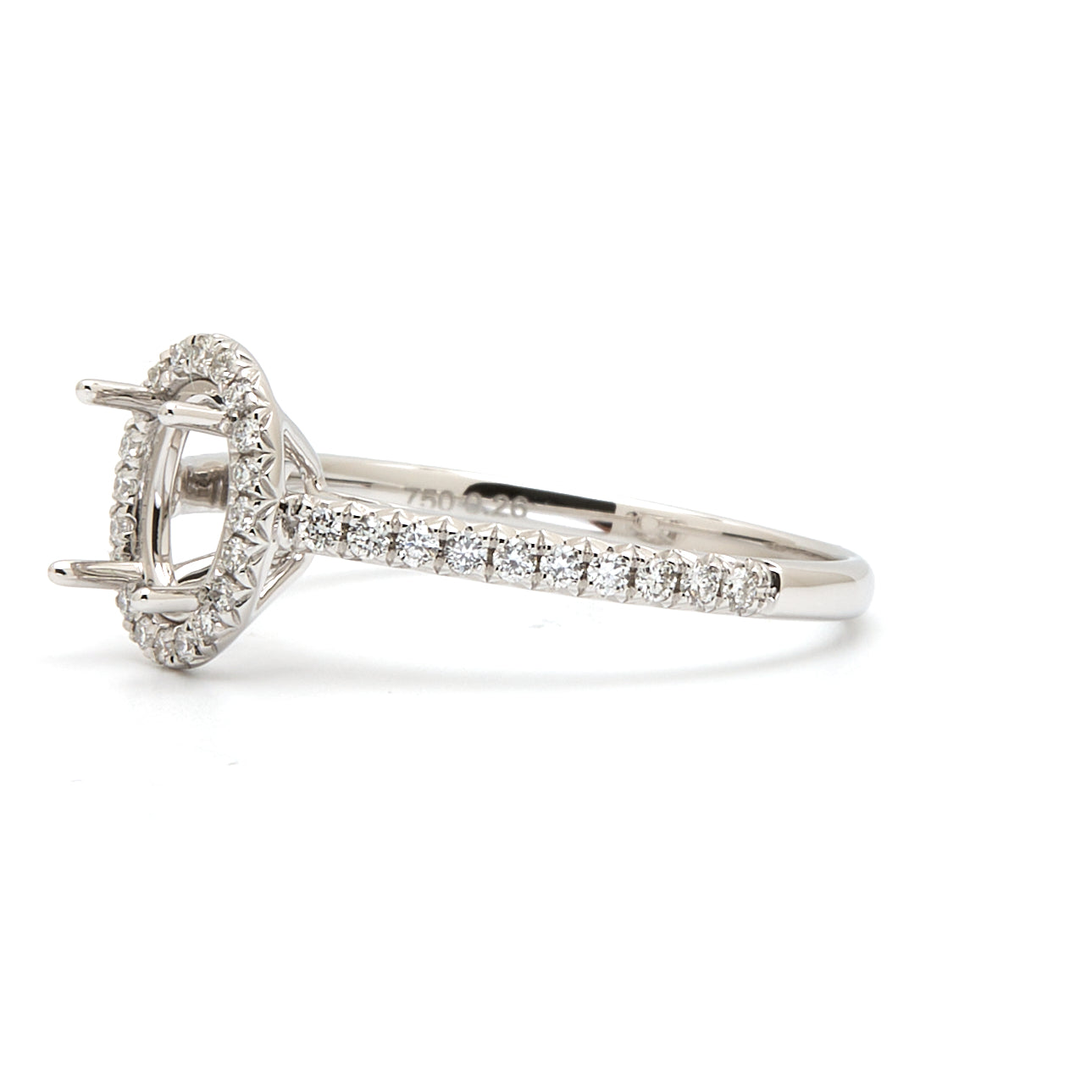 18K Gold Natural Diamond Aeris Ring Mount MR018 - RM5100 - FABER JEWELS