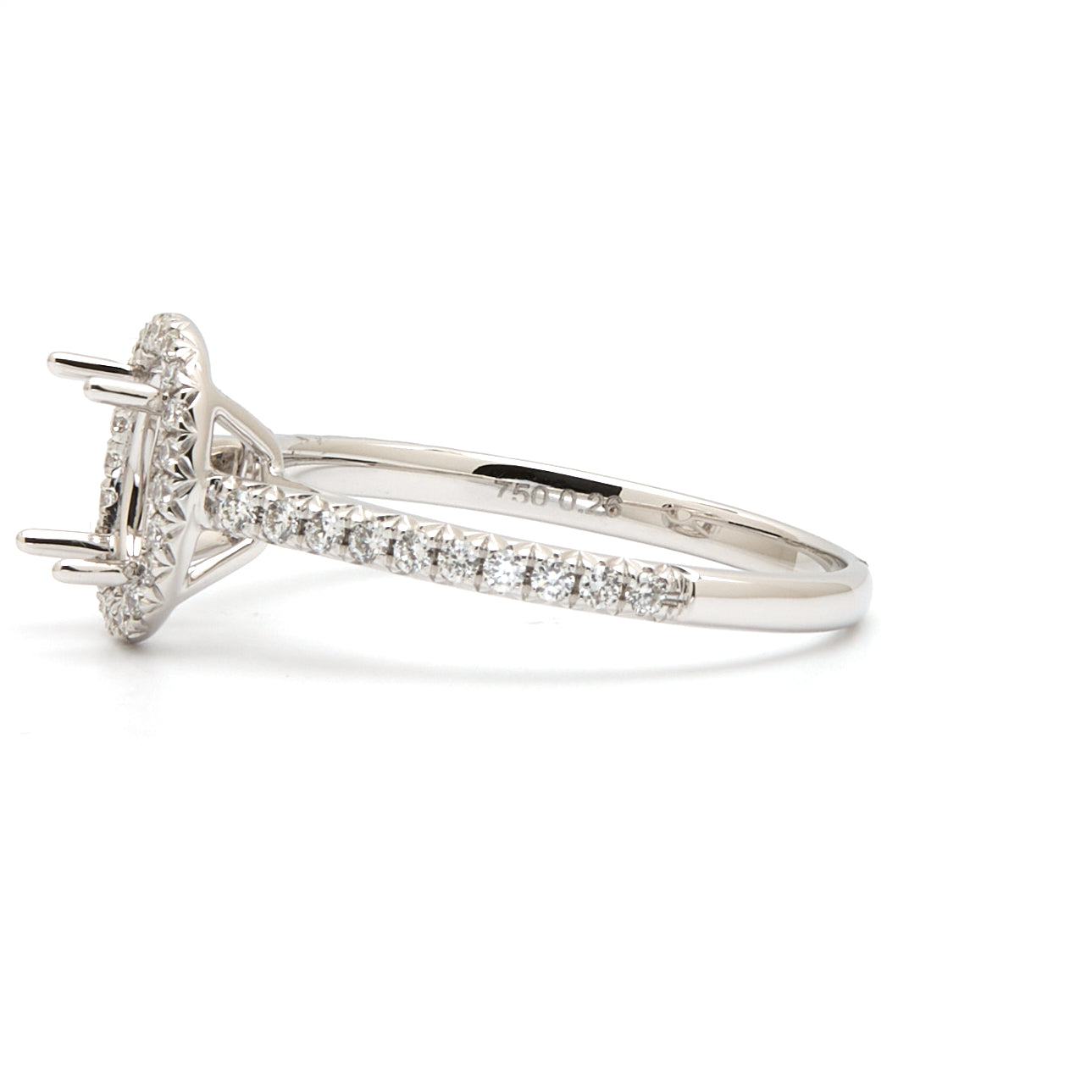 18K Gold Natural Diamond Aeris Ring Mount MR018 - RM5100 - FABER JEWELS