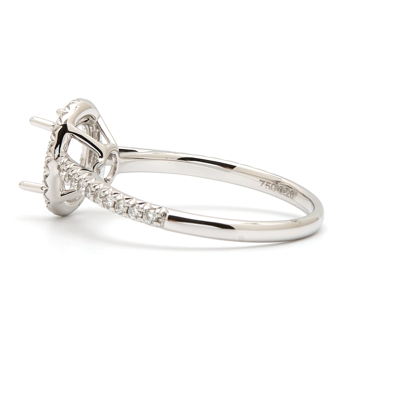 18K Gold Natural Diamond Aeris Ring Mount MR018 - RM5100 - FABER JEWELS