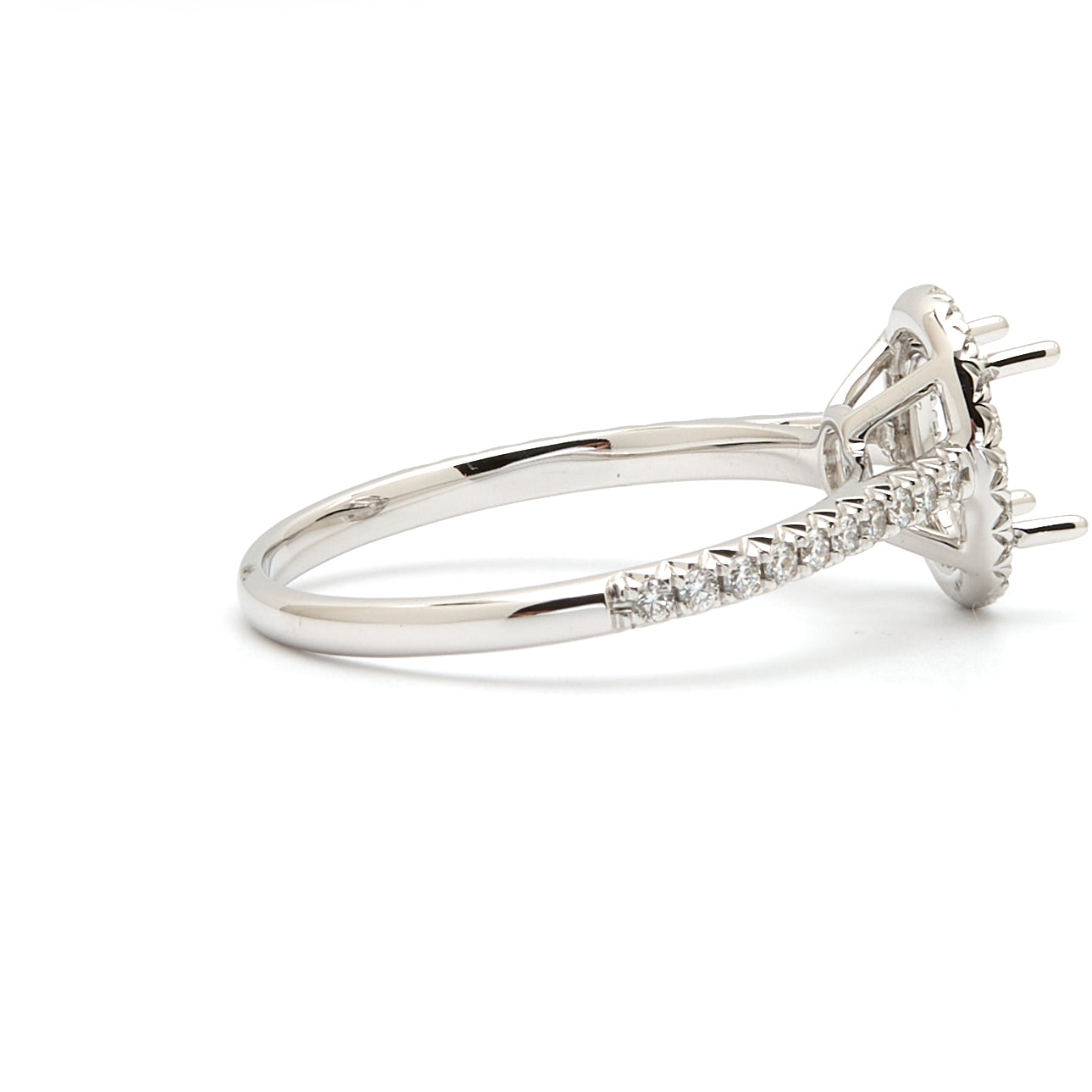 18K Gold Natural Diamond Aeris Ring Mount MR018 - RM5100 - FABER JEWELS