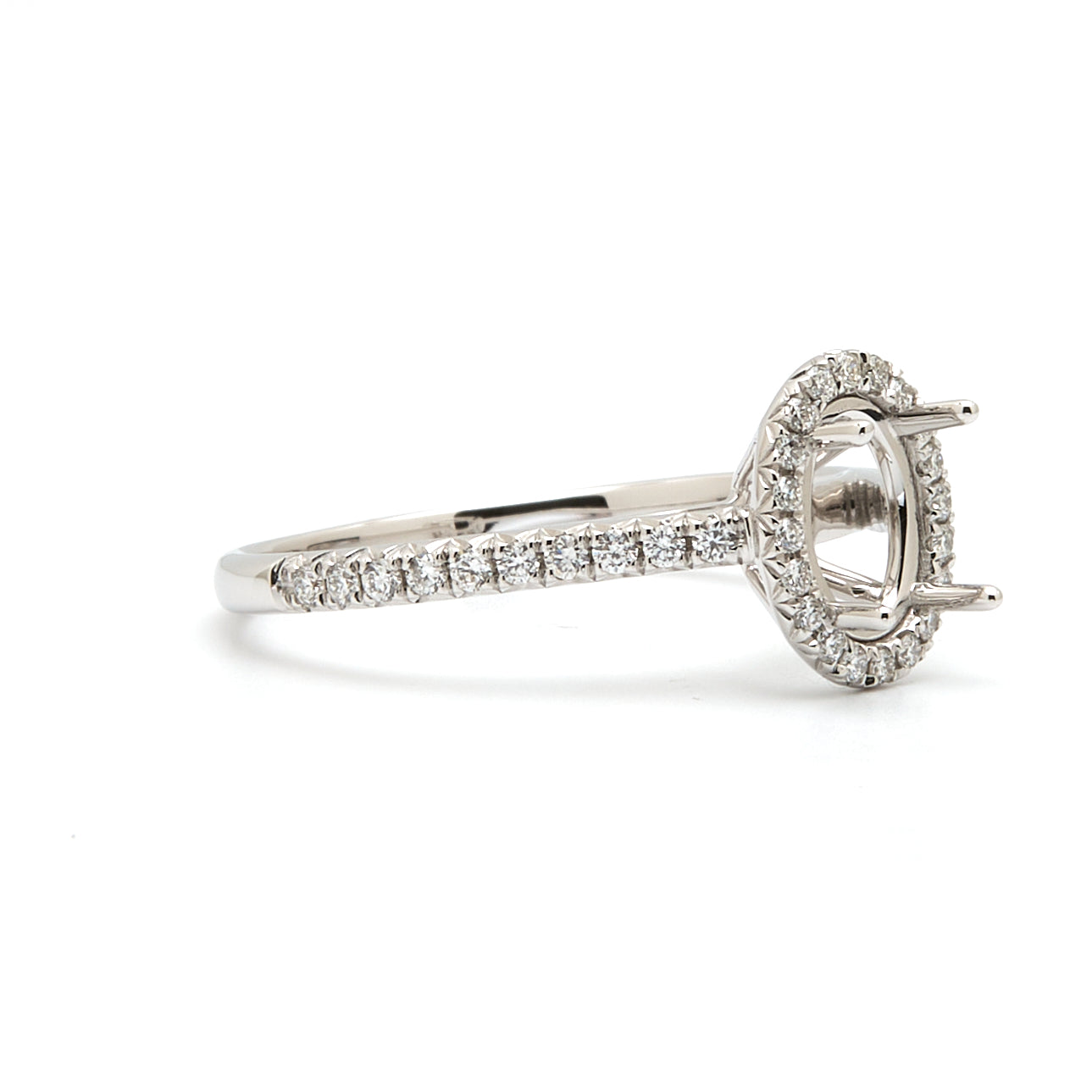 18K Gold Natural Diamond Aeris Ring Mount MR018 - RM5100 - FABER JEWELS