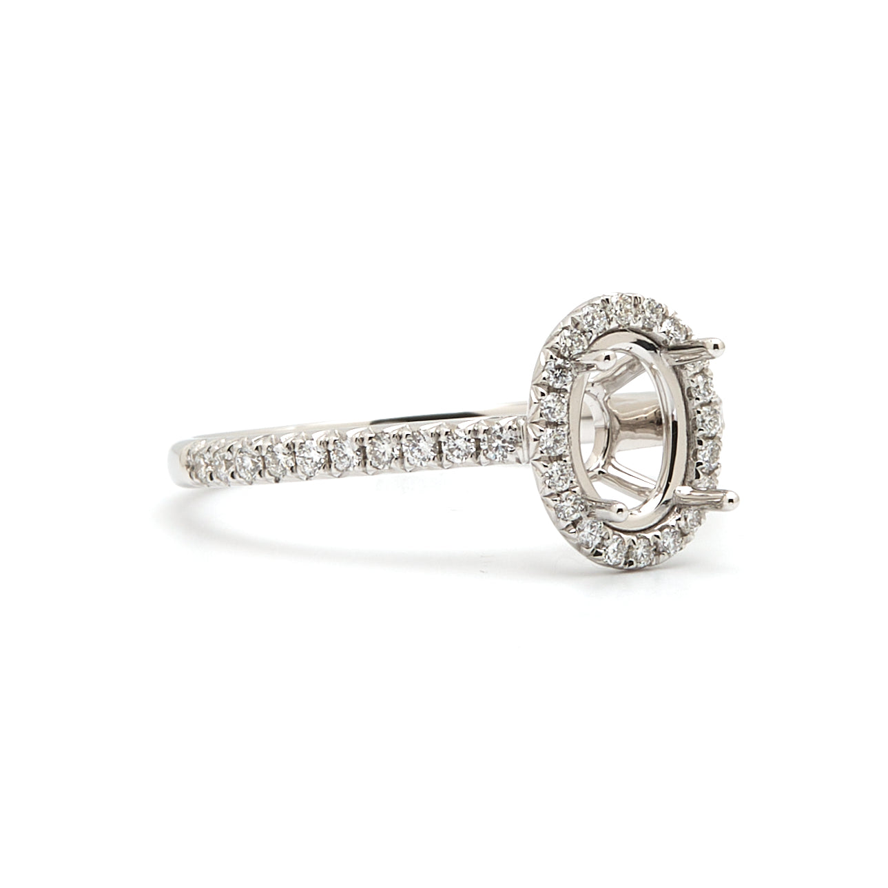 18K Gold Natural Diamond Aeris Ring Mount MR018 - RM5100 - FABER JEWELS
