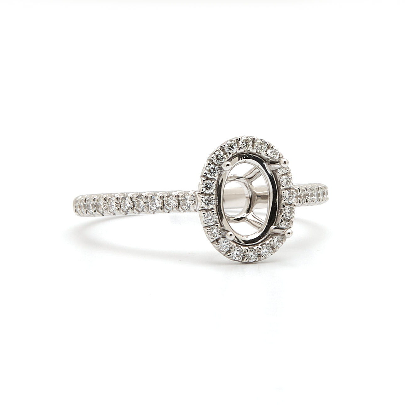 18K Gold Natural Diamond Aeris Ring Mount MR018 - RM5100 - FABER JEWELS