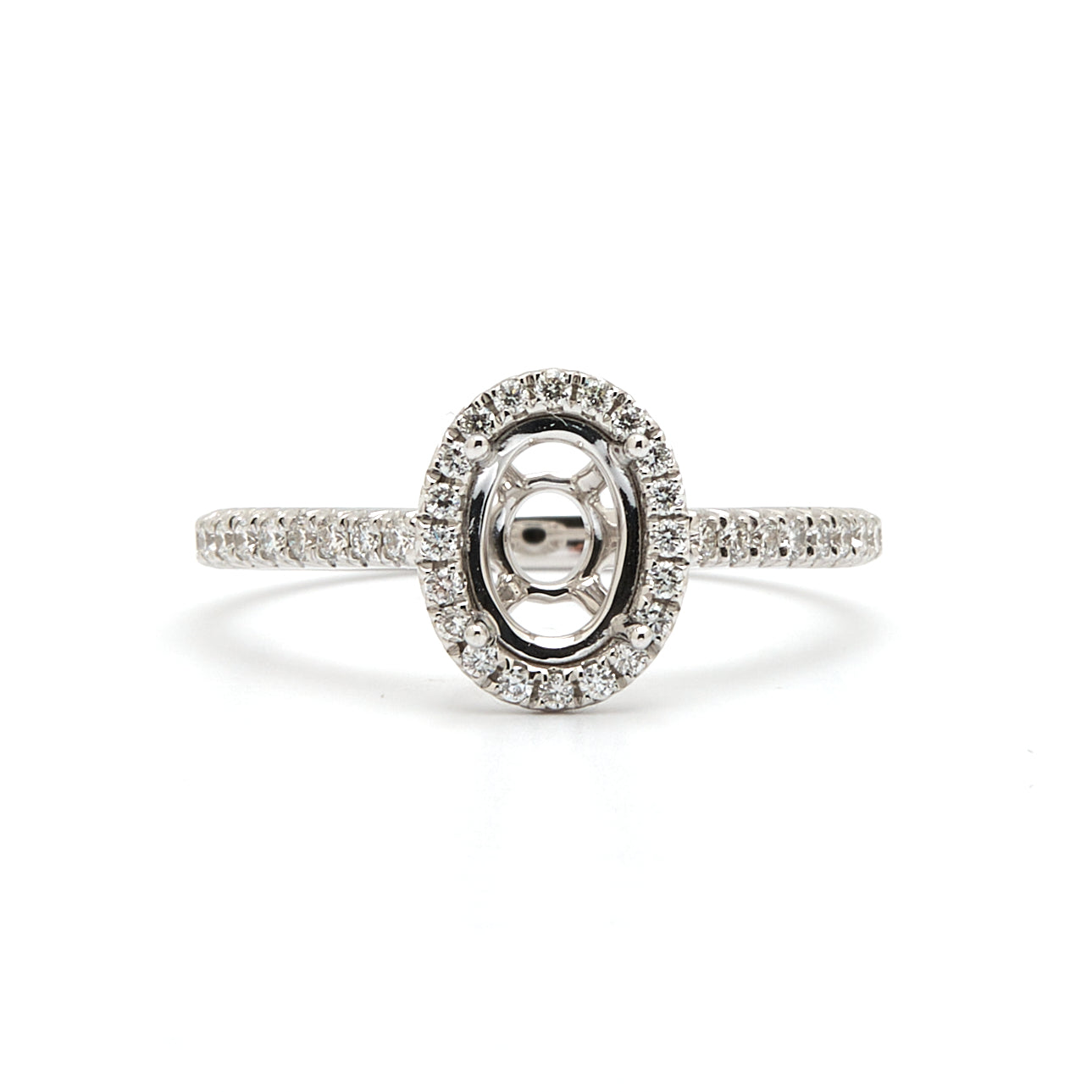 18K Gold Natural Diamond Aeris Ring Mount MR018 - RM5100 - FABER JEWELS