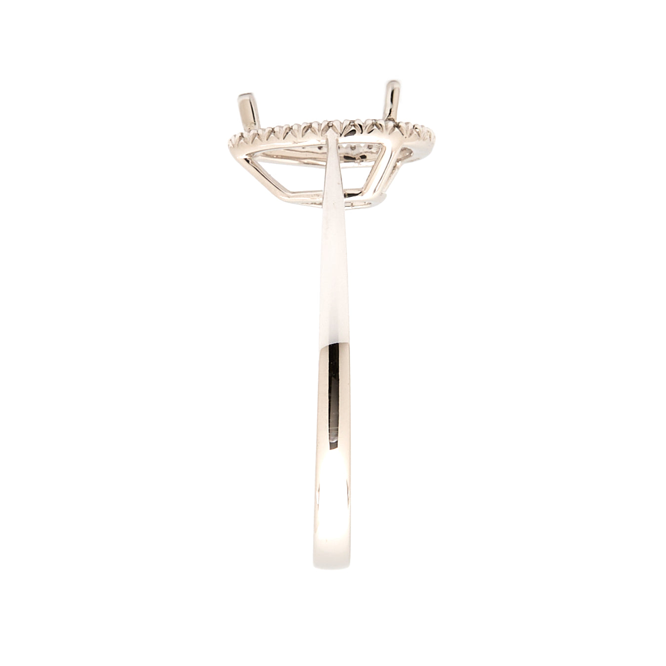 18K Gold Natural Diamond Lisse Halo Ring Mount MR015 - RM5536 - FABER JEWELS