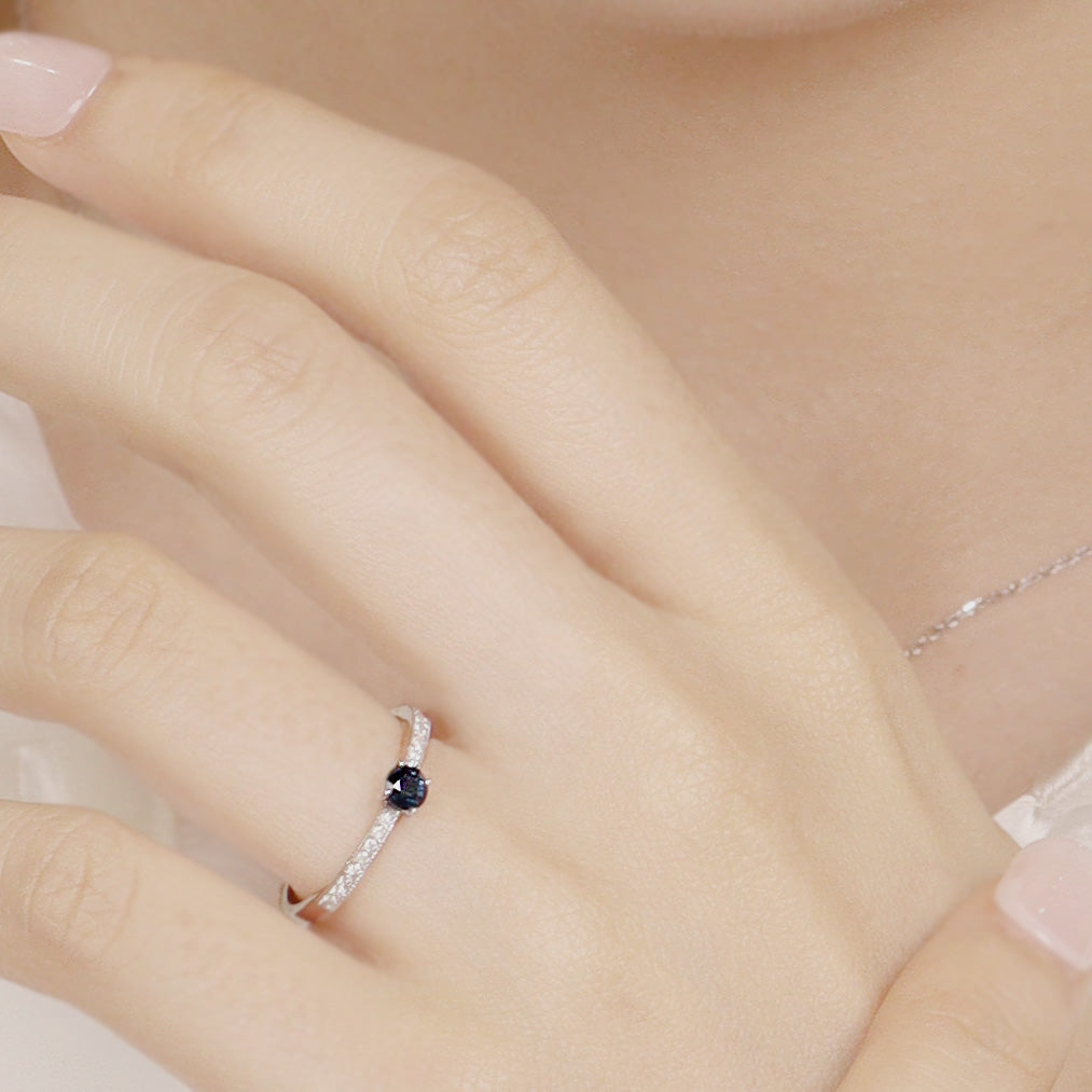 18K Gold Diamond and Sapphire Ring A00209 - FABER JEWELS