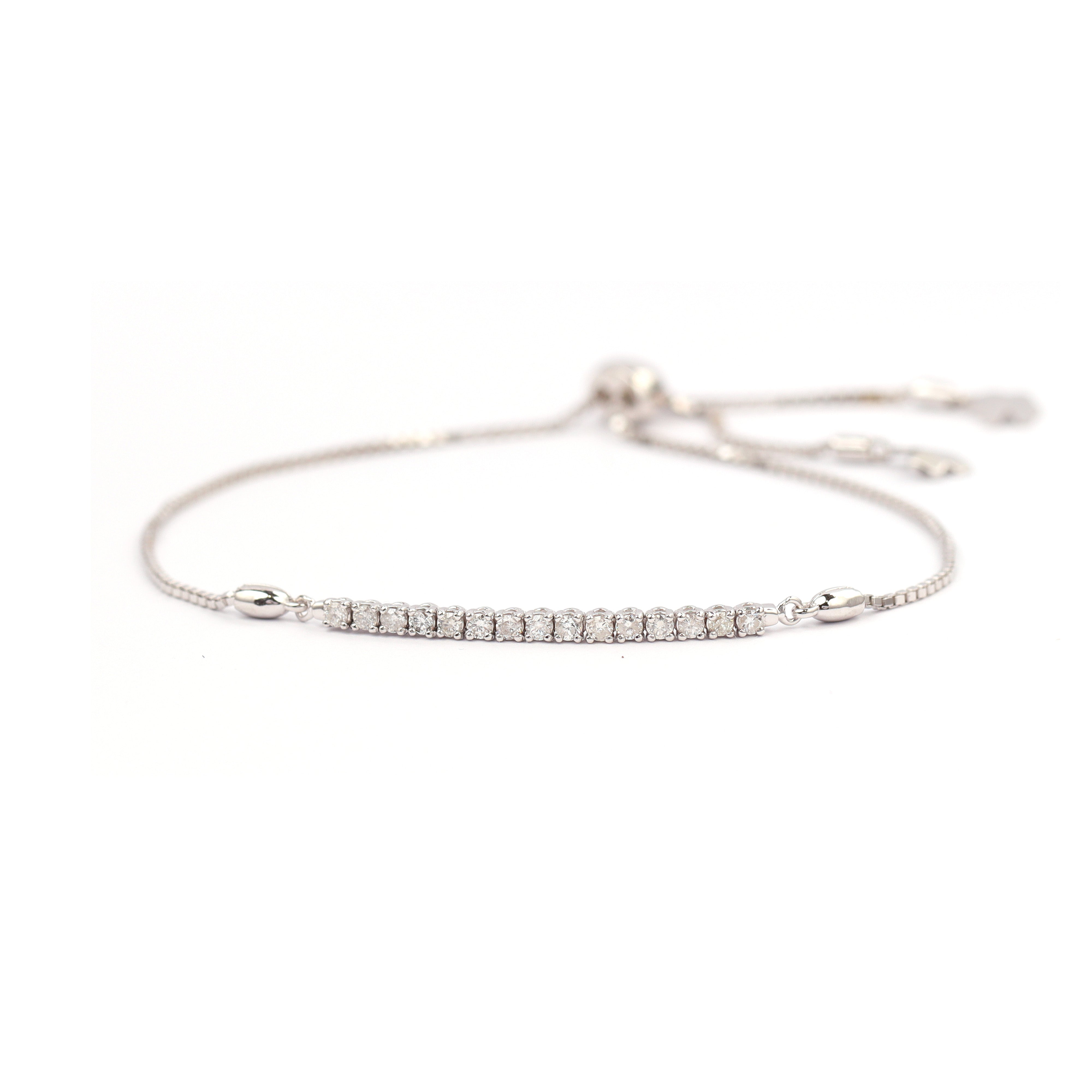 18K gold round brilliant diamond slider tennis bracelet 0.30ct tw. A00145 - FABER JEWELS