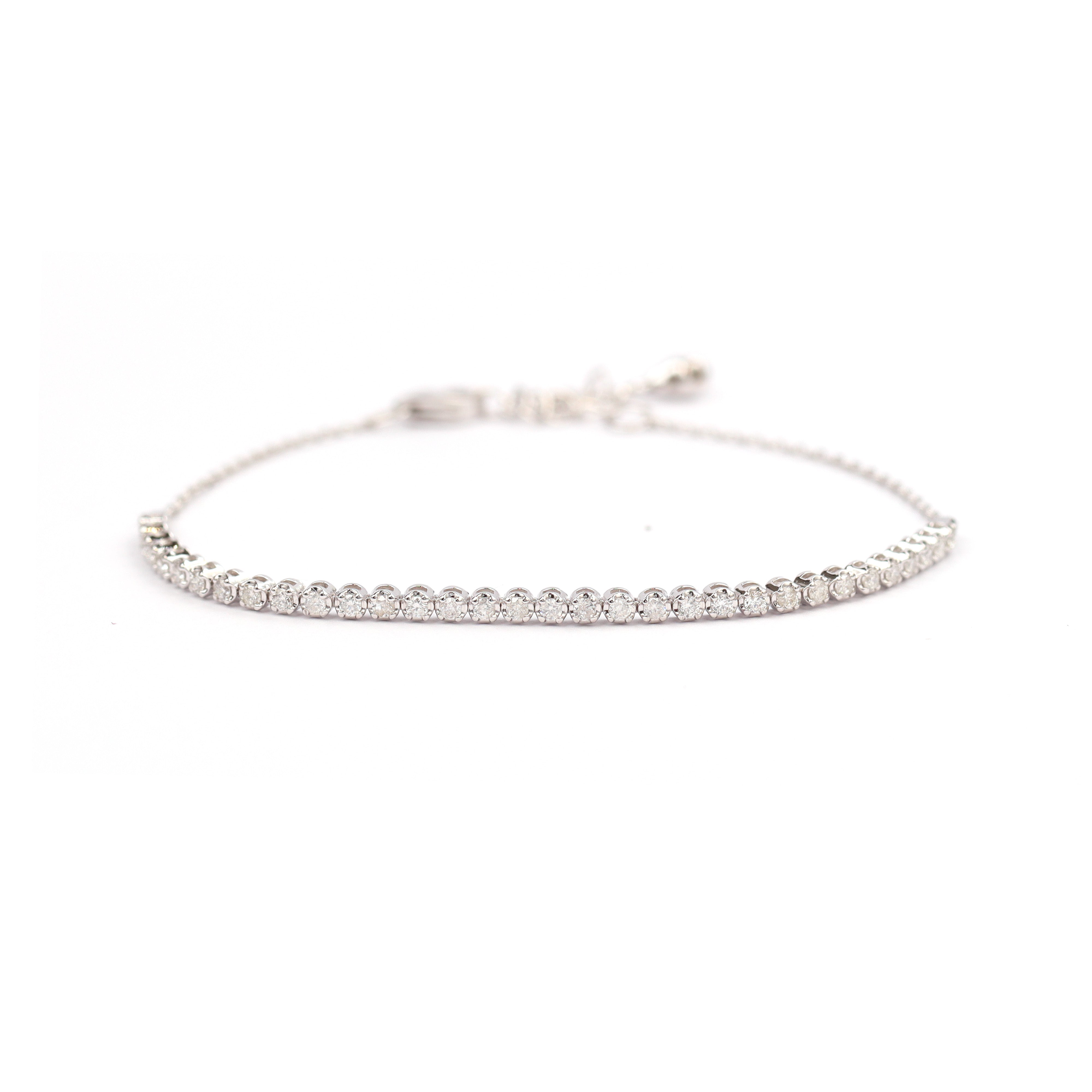 18K gold round brilliant diamond chain bracelet 0.43ct tw. A00142 - FABER JEWELS
