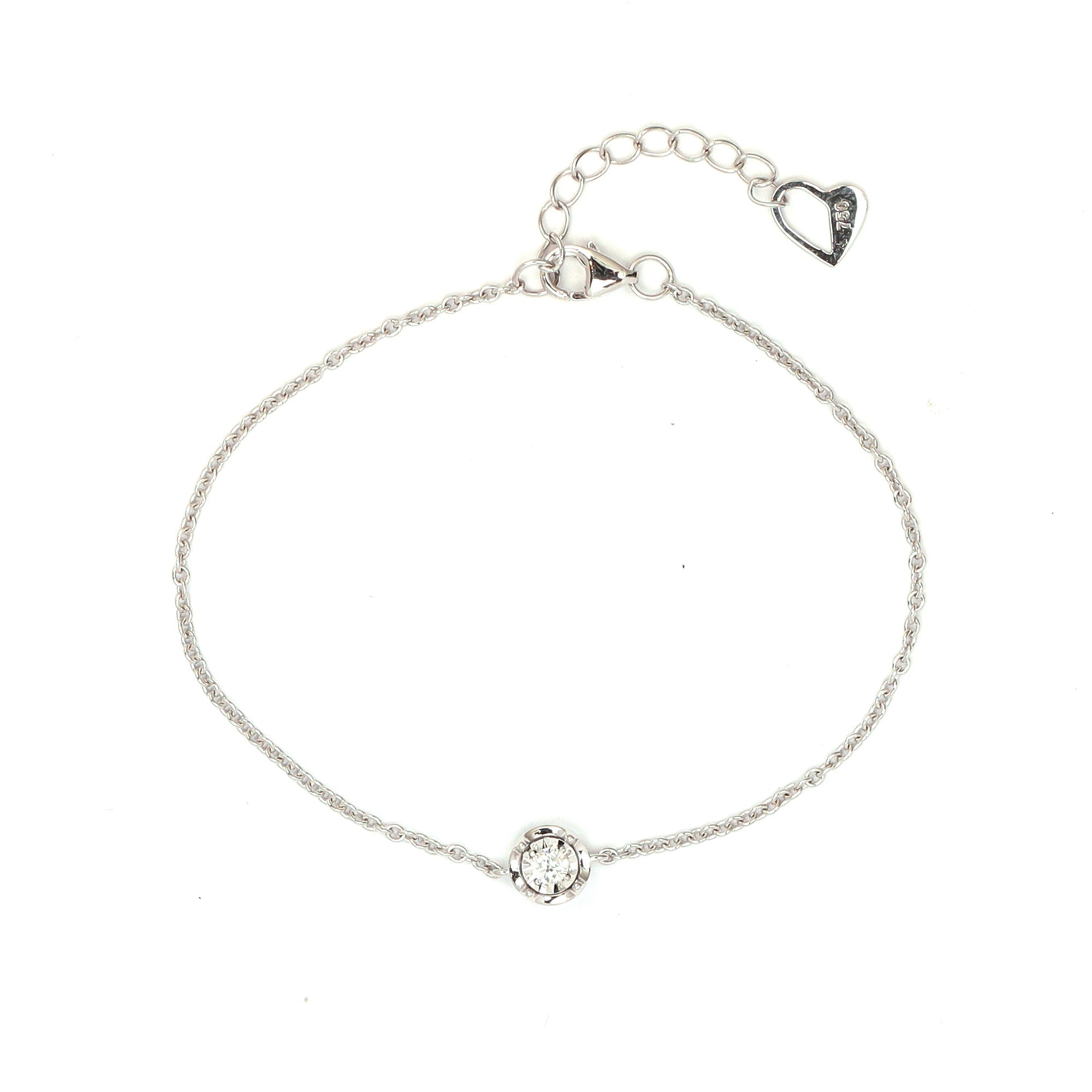 18K gold round brilliant diamond illusion bracelet 0.075ct tw. A00143 - FABER JEWELS
