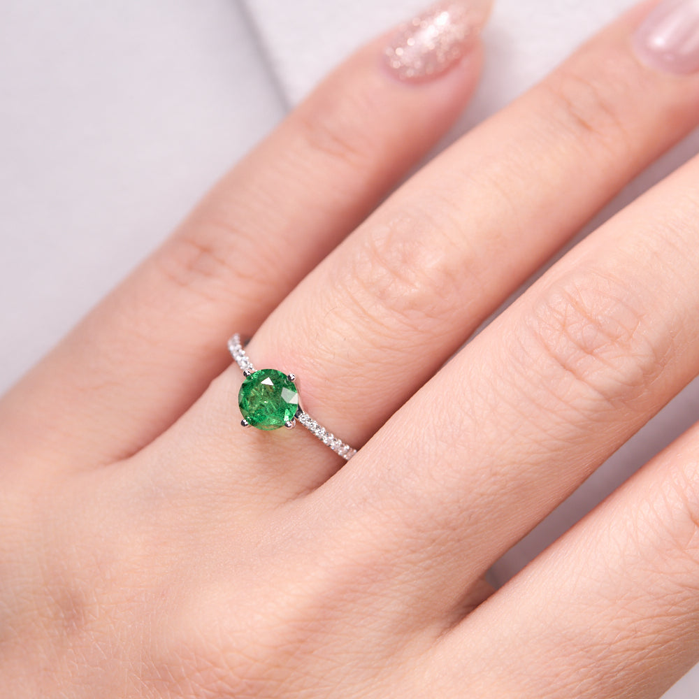 18K Gold Tanzanian Tsavorite Diamond Ring 1.03 ct CC0012 - FABER JEWELS