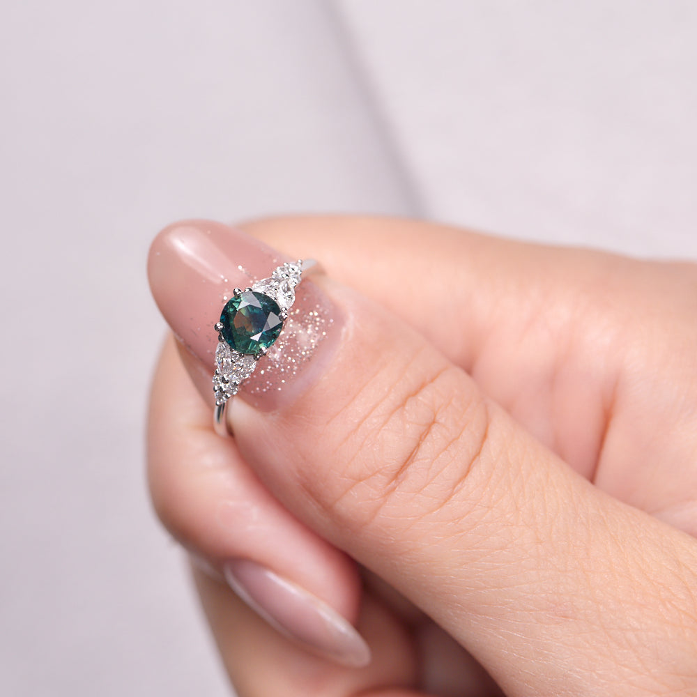 18K Gold Australian Parti Colour Sapphire Diamond Ring 1.06 ct CC0038 - FABER JEWELS