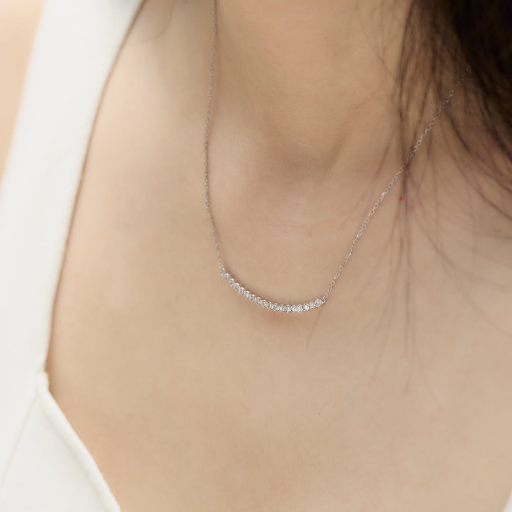 18K Round Brilliant Diamond Necklace 0.23ct tw. A00154 - FABER JEWELS