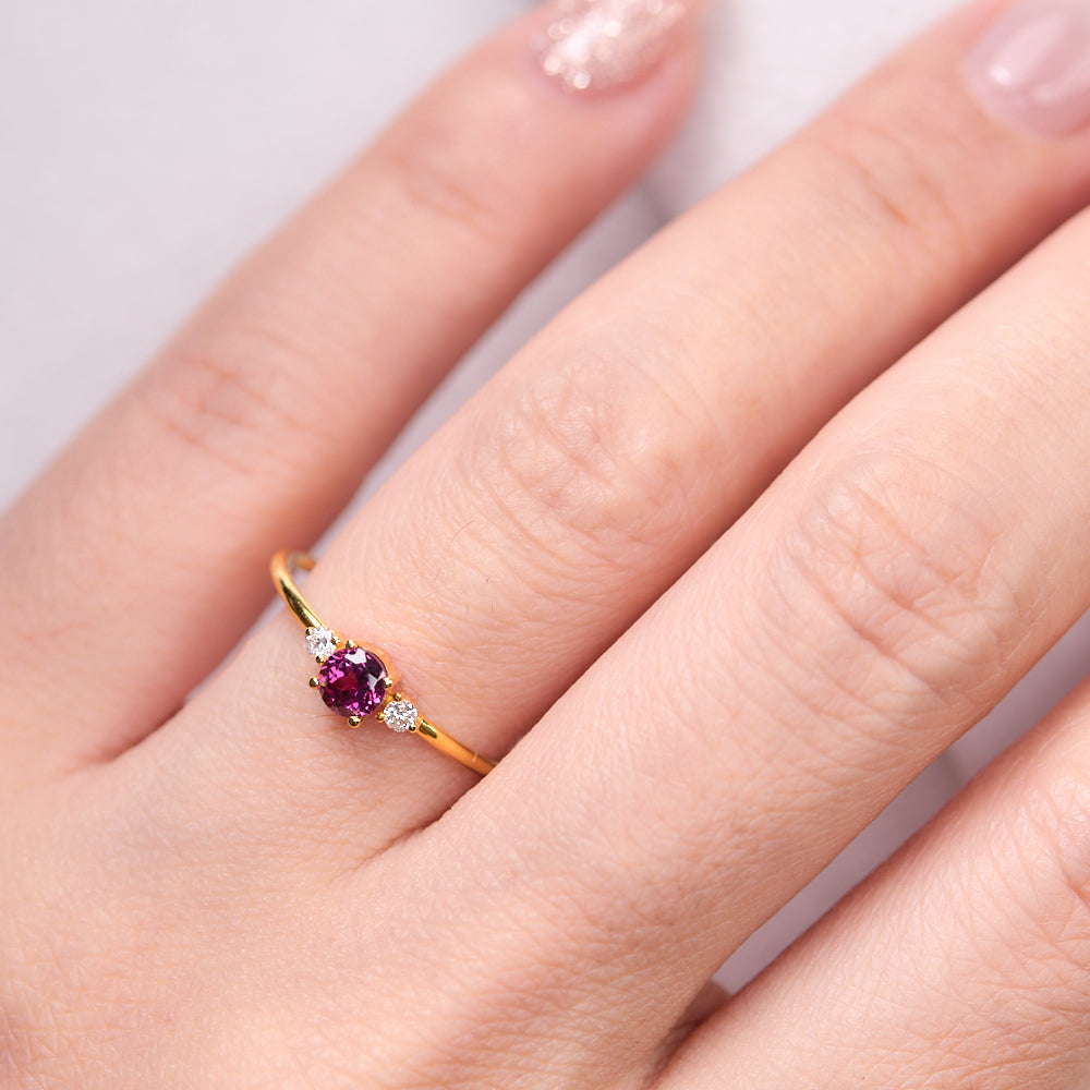 18K Rhodolite Diamond Ring CC0164 - FABER JEWELS