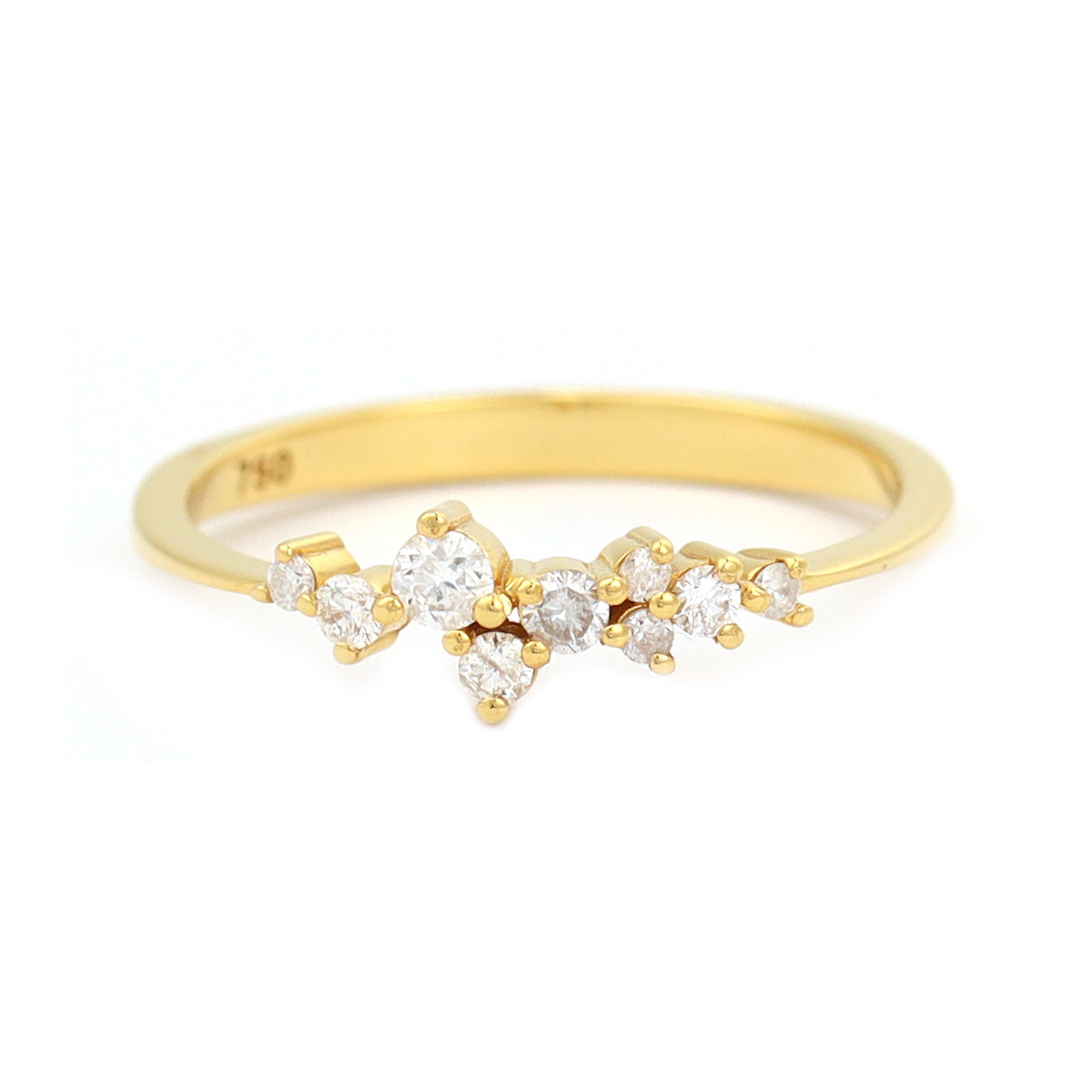 18K Round Brilliant Diamond Cluster Ring 0.18ct tw. A00215 - elegant fine jewellery design by FABER JEWELS