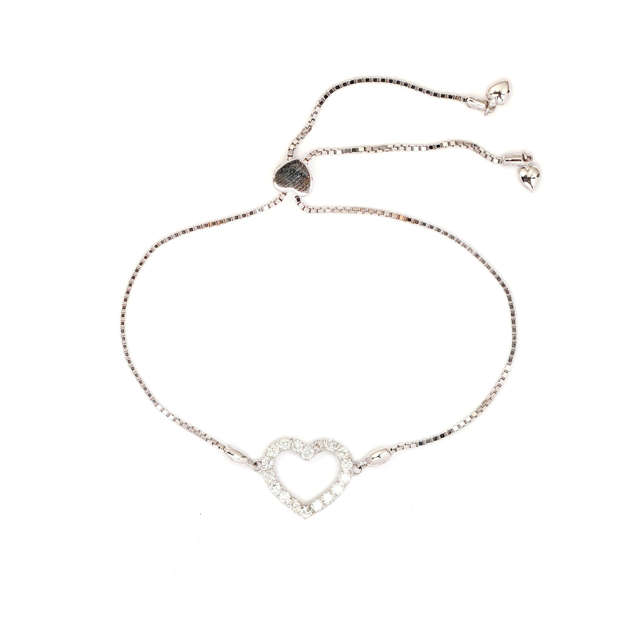 18K Gold Round Brilliant Diamond Heart Bracelet 0.40ct tw. A00086 - FABER JEWELS
