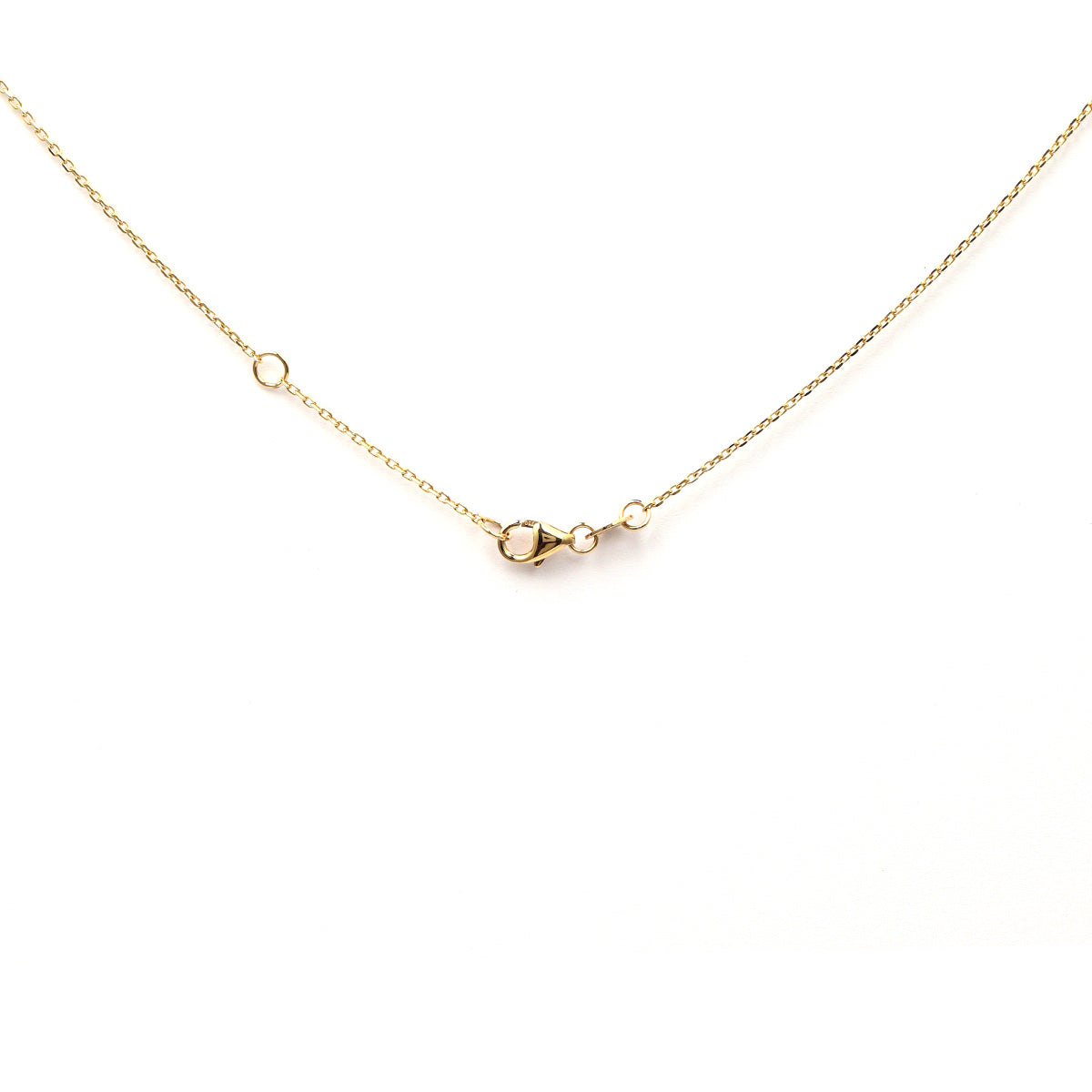 18K Gold Round Brilliant Diamond pave heart Necklace 0.07ct tw. A00153 - FABER JEWELS