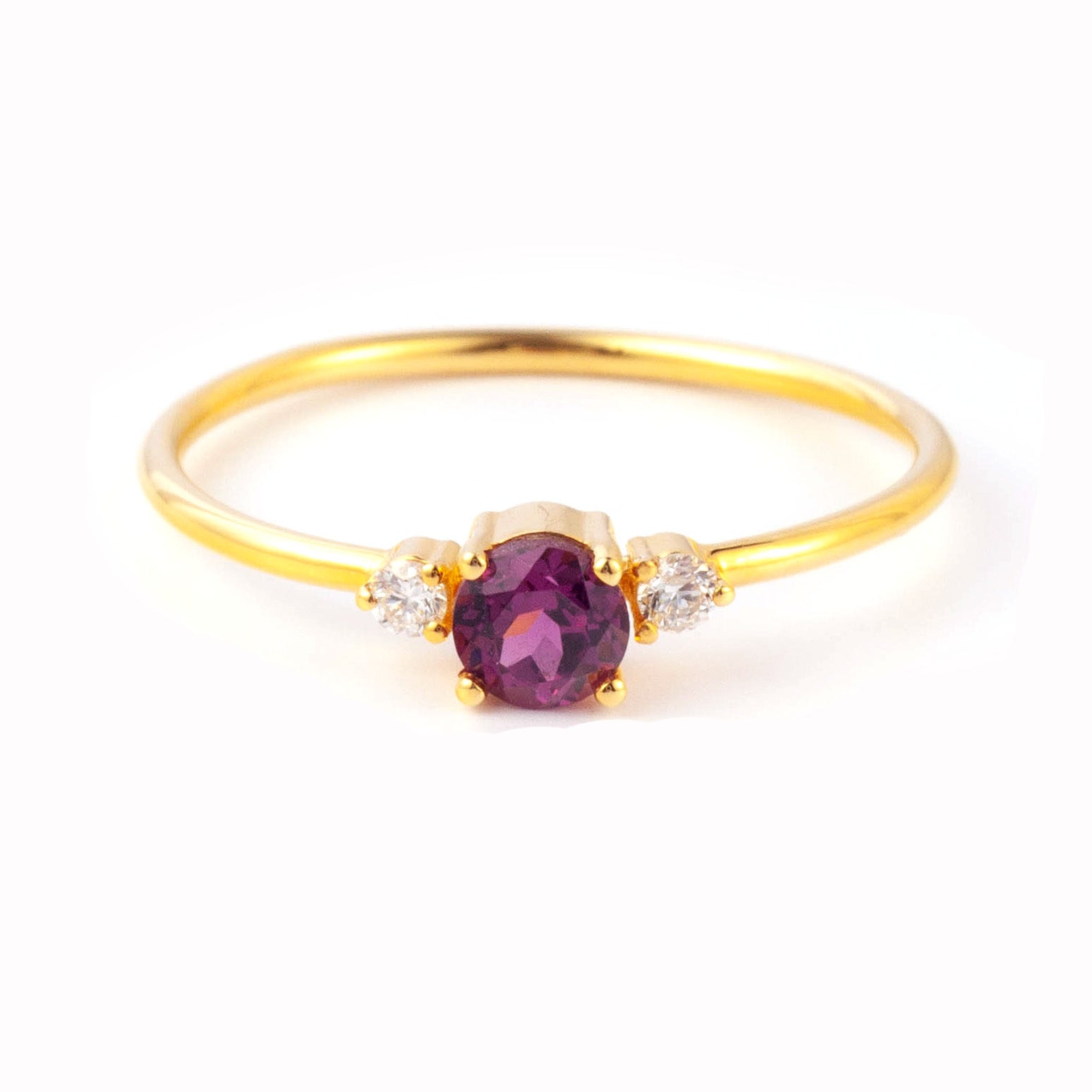 18K Rhodolite Diamond Ring A00234 faber jewels