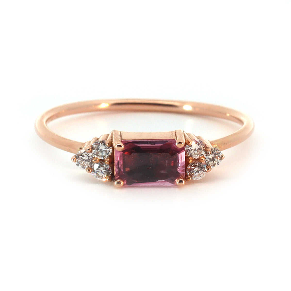18K Gold Pink Sapphire diamond Ring A00238 - FABER JEWELS