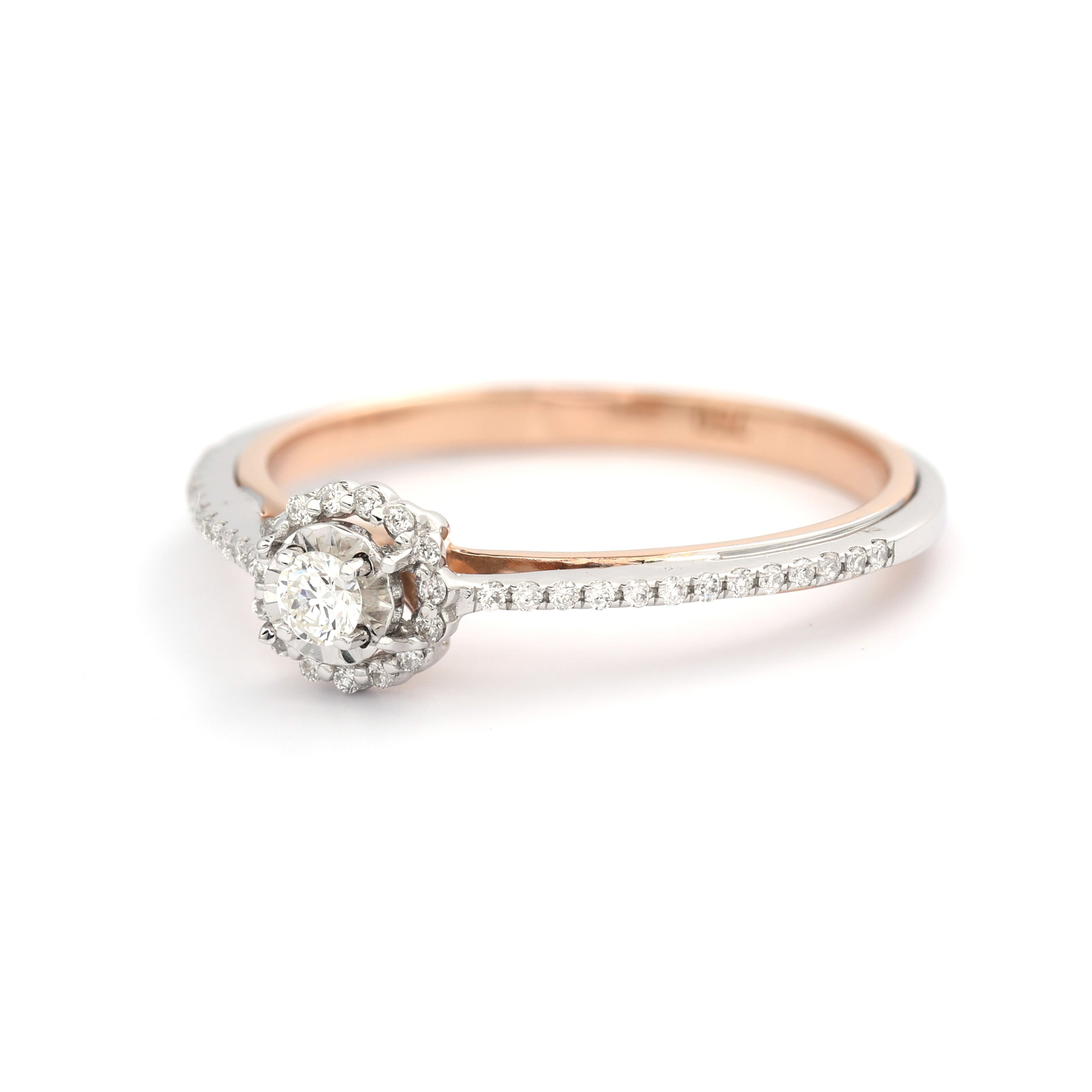 18K Round Brilliant Diamond Ring 0.15ct tw. A00087 - FABER JEWELS