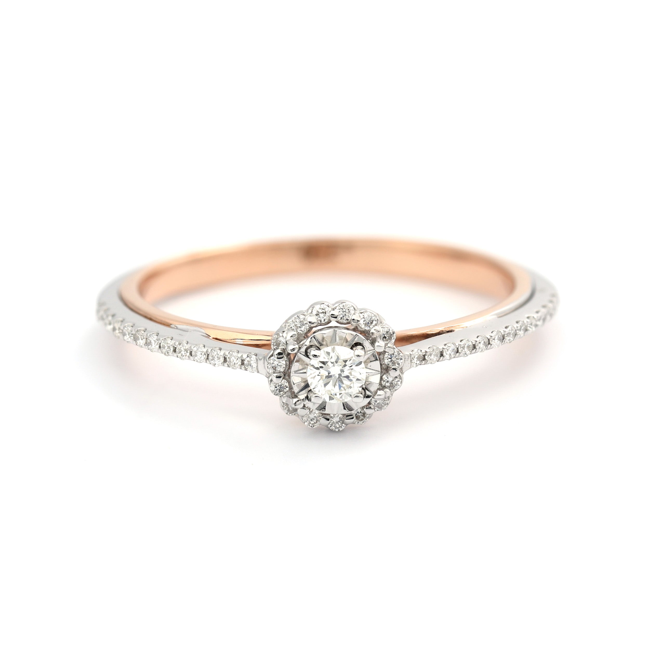 18K Round Brilliant Diamond Ring 0.15ct tw. A00087 - FABER JEWELS