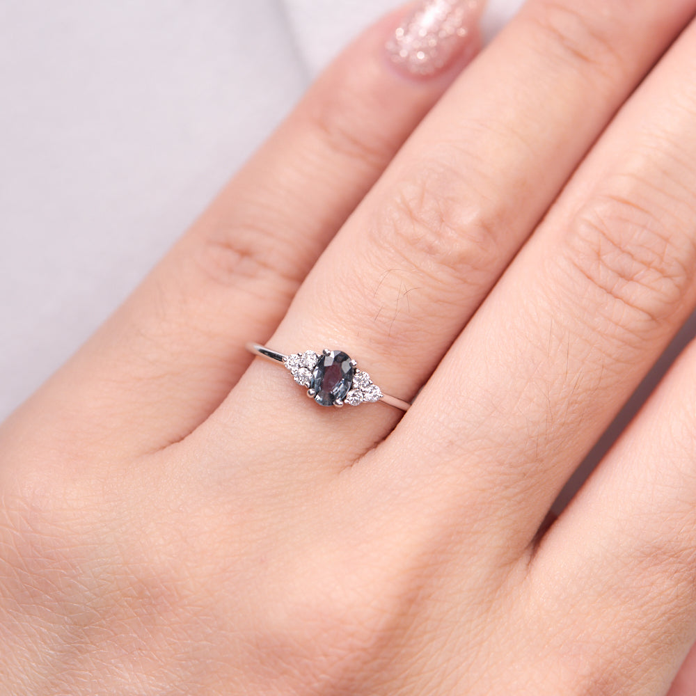18K Gold Purple Sapphire diamond Ring CC0019 - FABER JEWELS