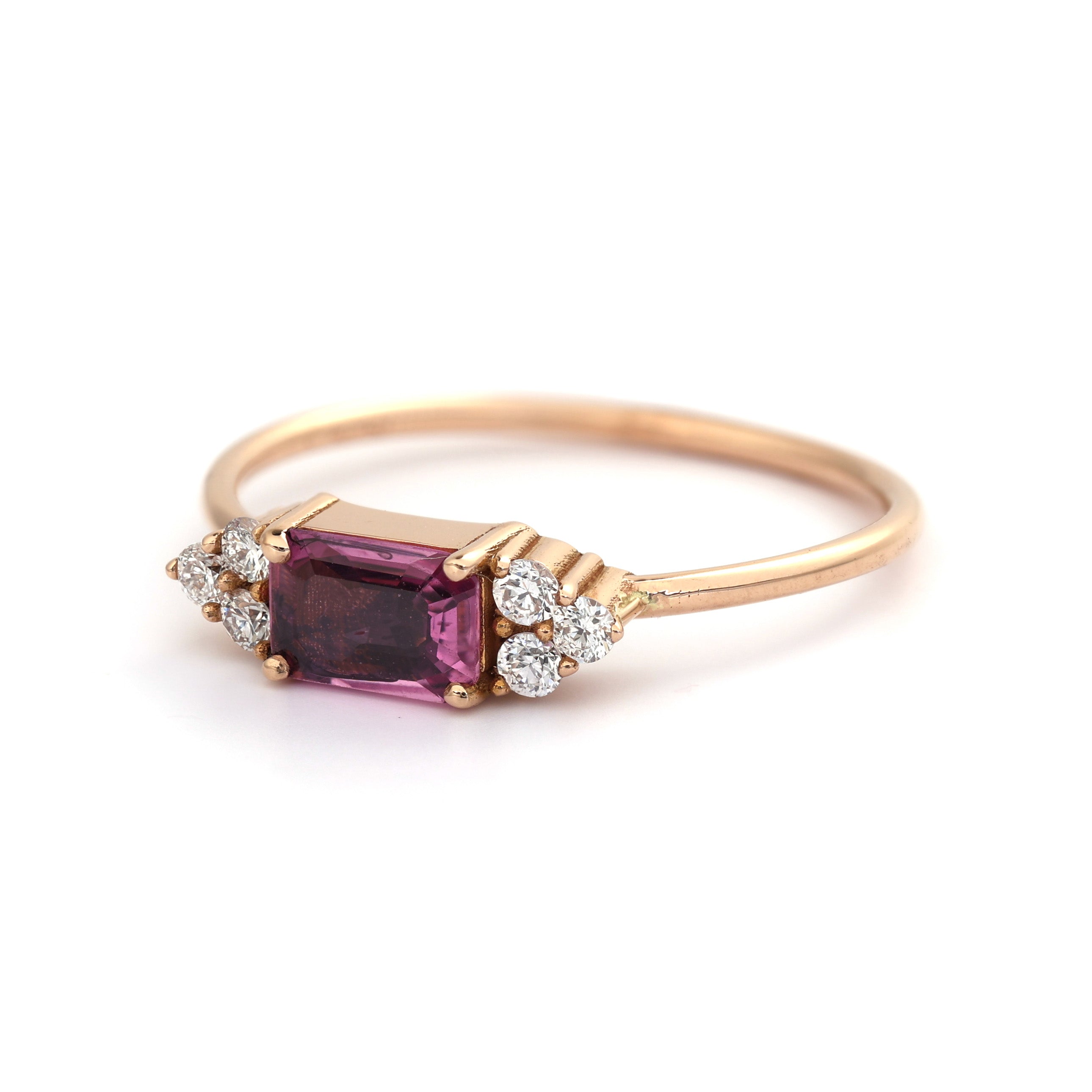 18K Gold Pink Sapphire diamond Ring A00238 - FABER JEWELS