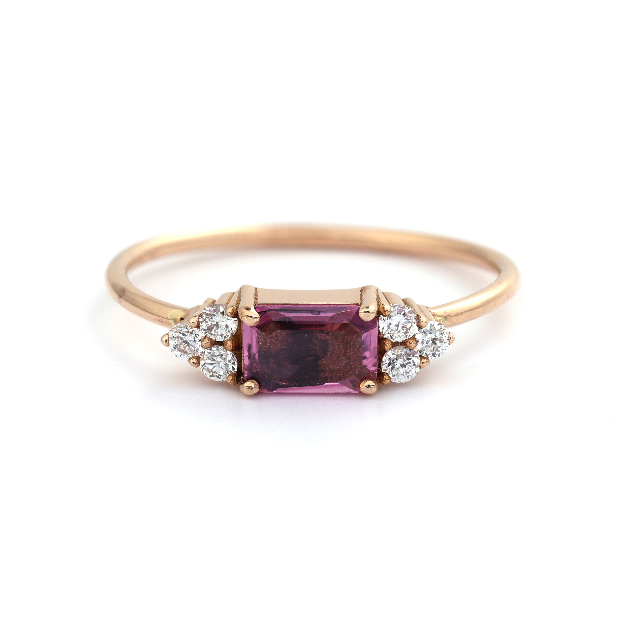 18K Gold Pink Sapphire diamond Ring A00238 - FABER JEWELS
