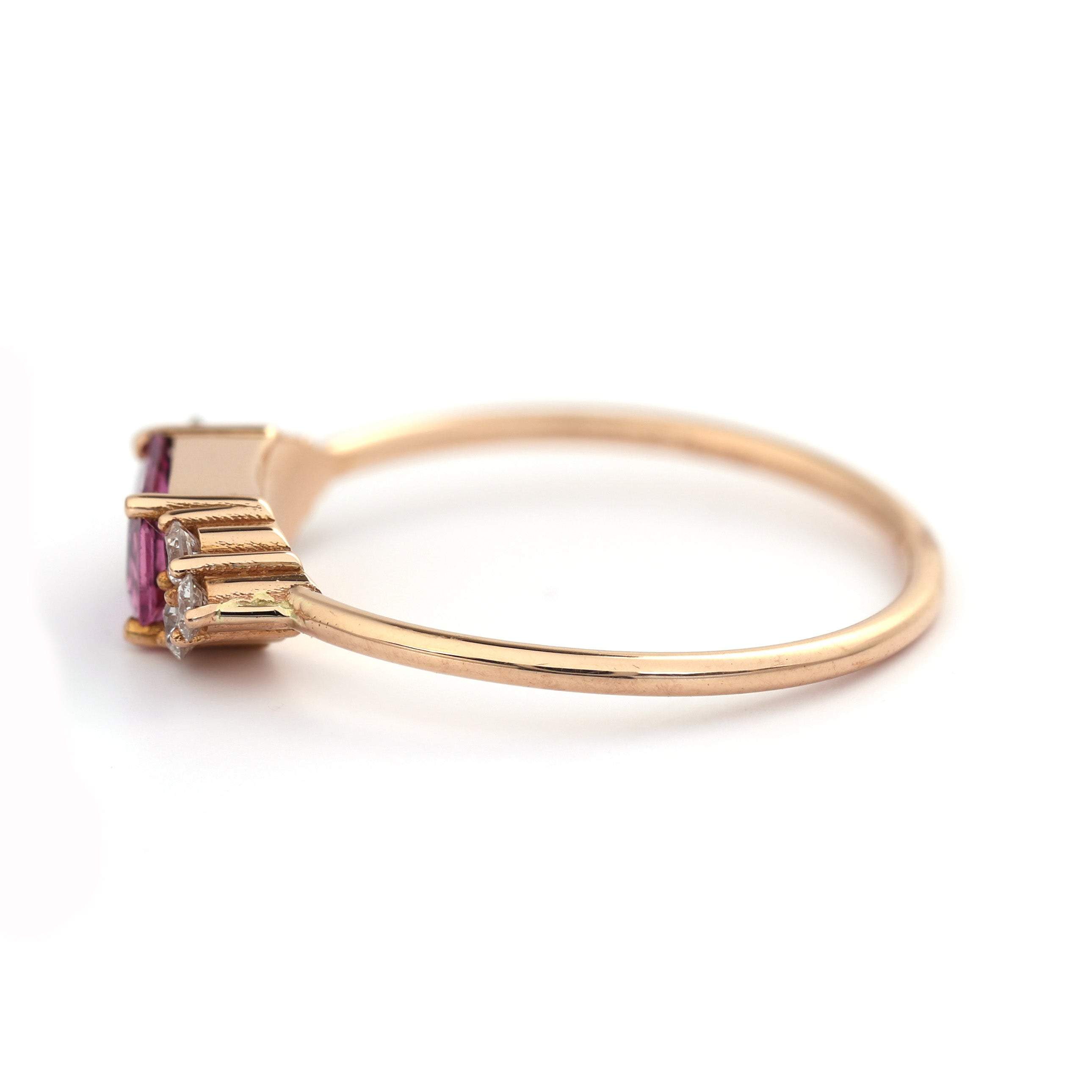 18K Gold Pink Sapphire diamond Ring A00238 - FABER JEWELS