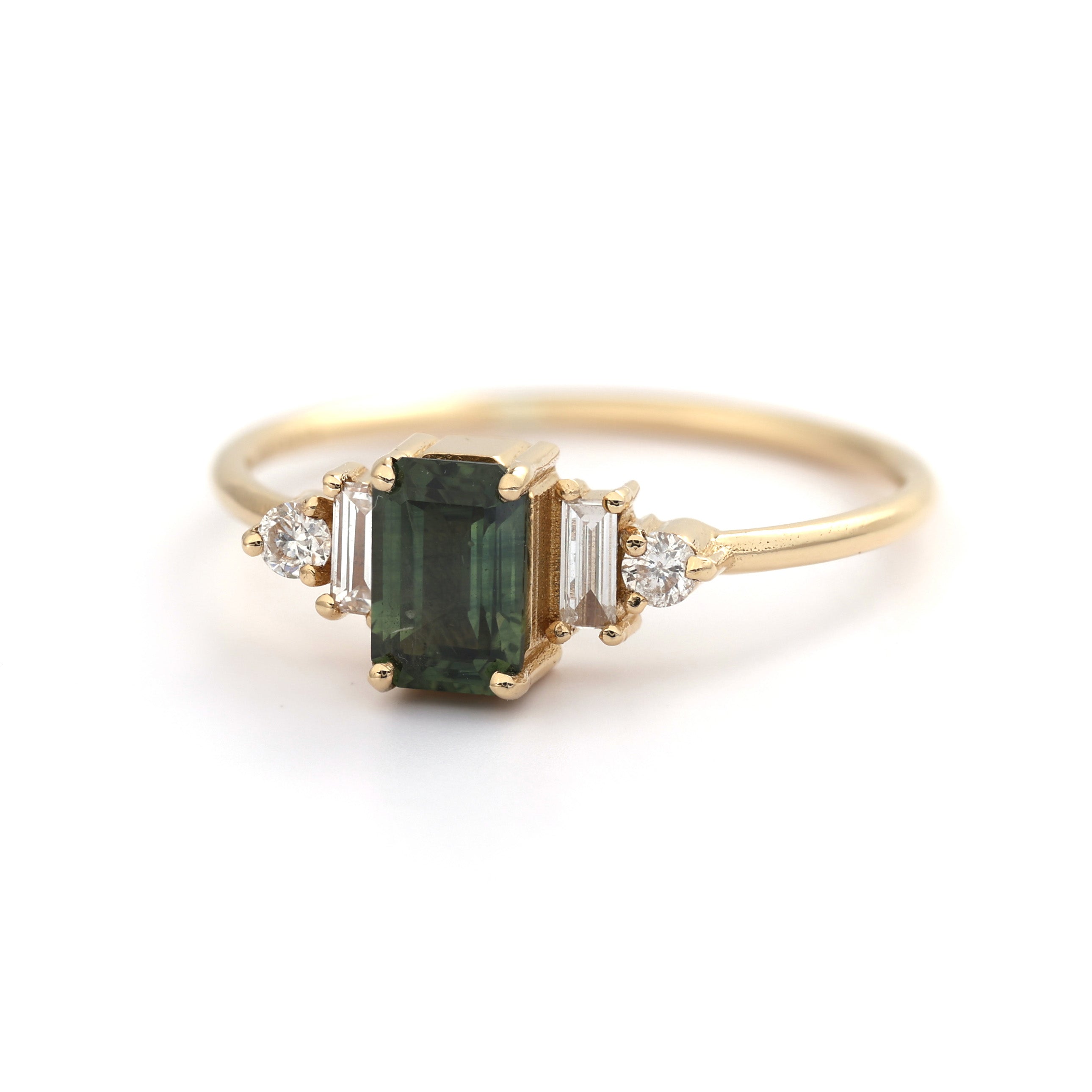 18K Gold Green Sapphire Diamond Ring A00244 (Copy) - FABER JEWELS