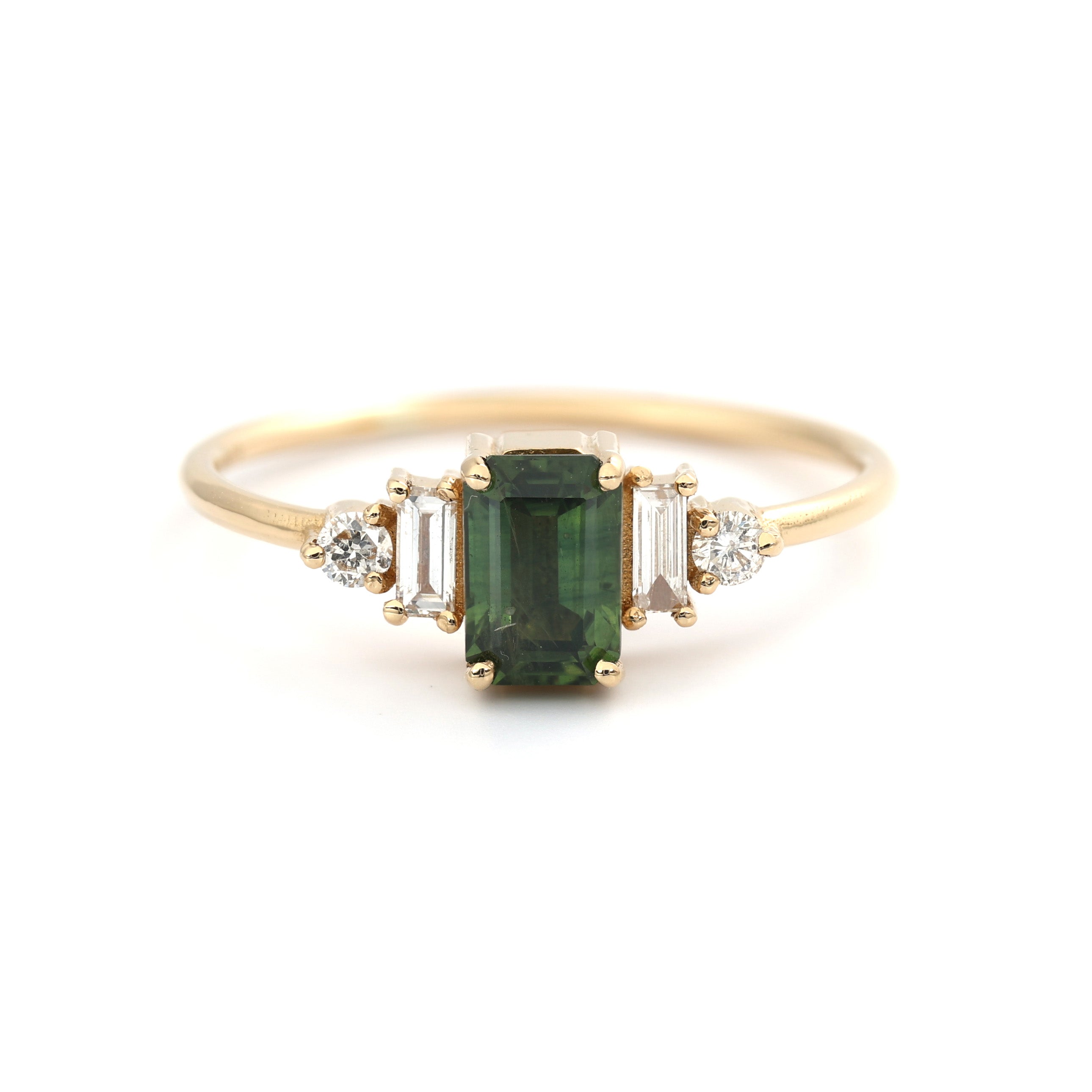 18K Gold Green Sapphire Diamond Ring A00244 (Copy) - FABER JEWELS