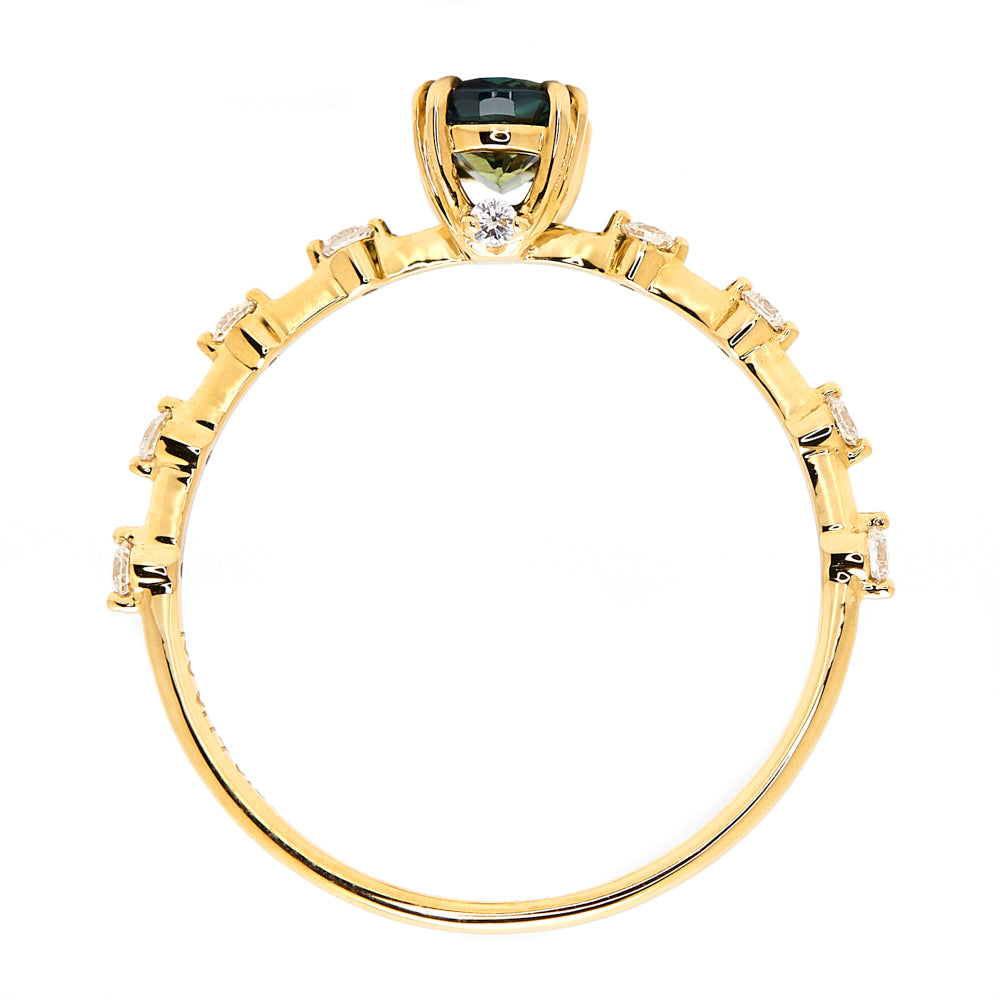 18K Gold Australian Parti Colour Sapphire Diamond Ring 0.66 ct CC0014 - FABER JEWELS