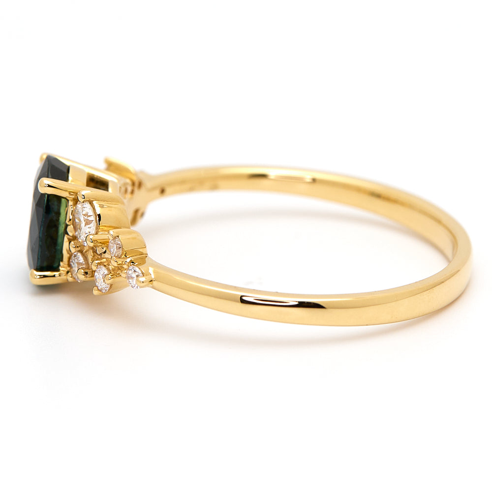 18K Gold Australian Parti Colour Sapphire Diamond Ring 1.02 ct CC0036 - FABER JEWELS