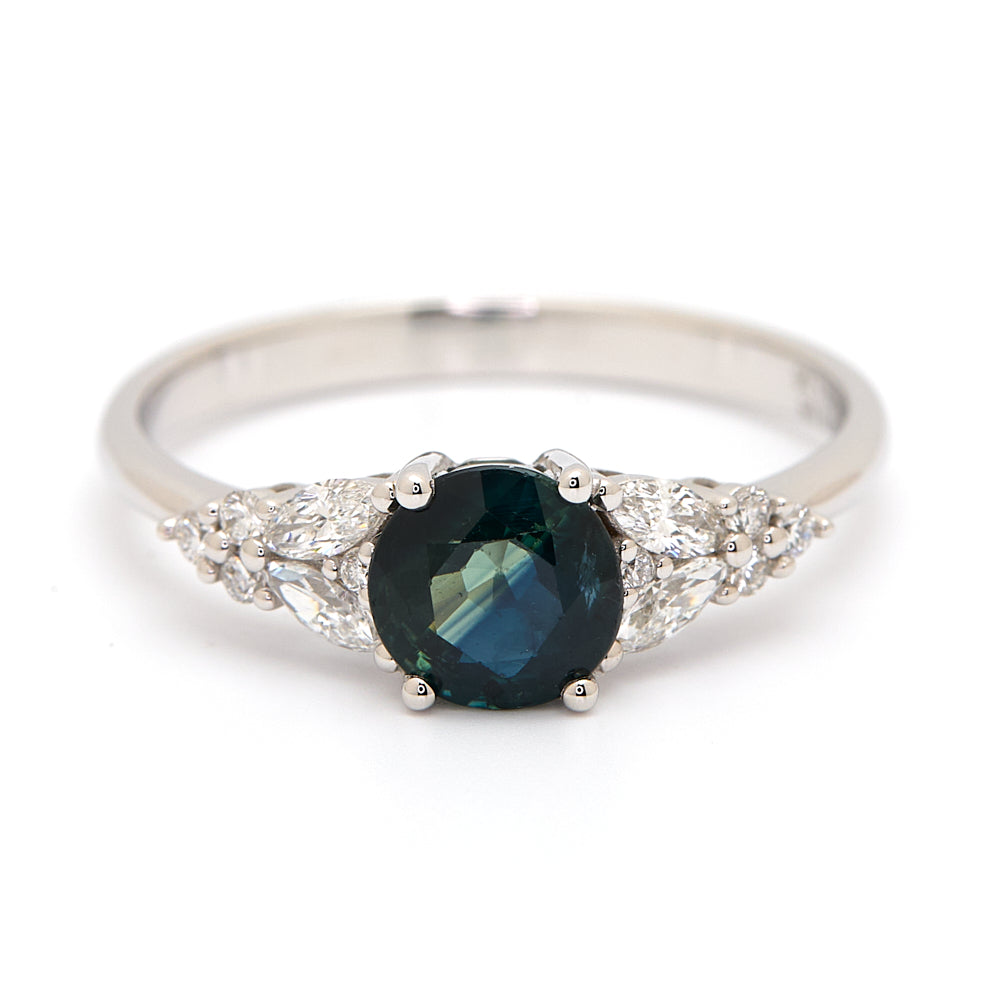 18K Gold Australian Parti Colour Sapphire Diamond Ring 1.06 ct CC0038 - FABER JEWELS