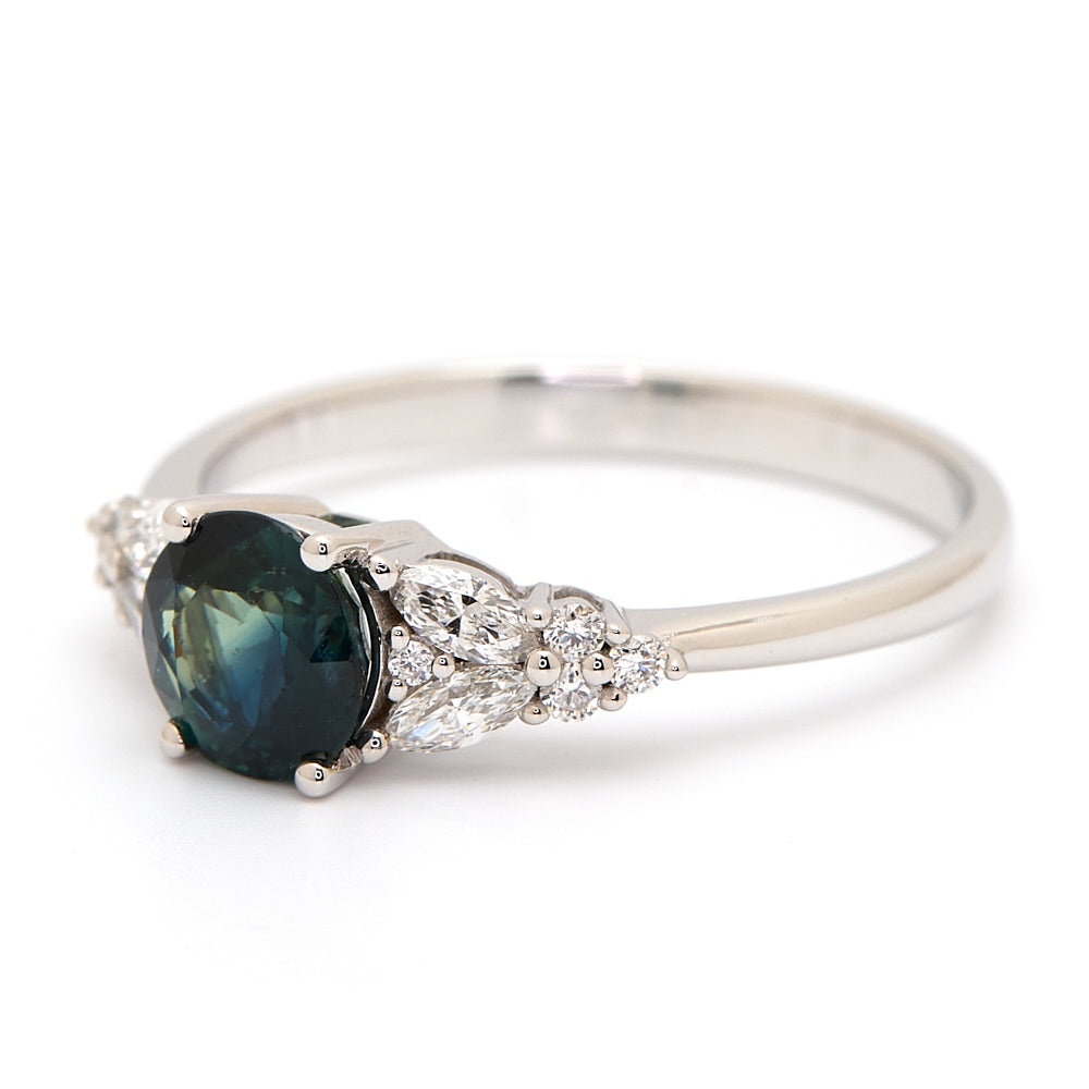 18K Gold Australian Parti Colour Sapphire Diamond Ring 1.06 ct CC0038 - FABER JEWELS