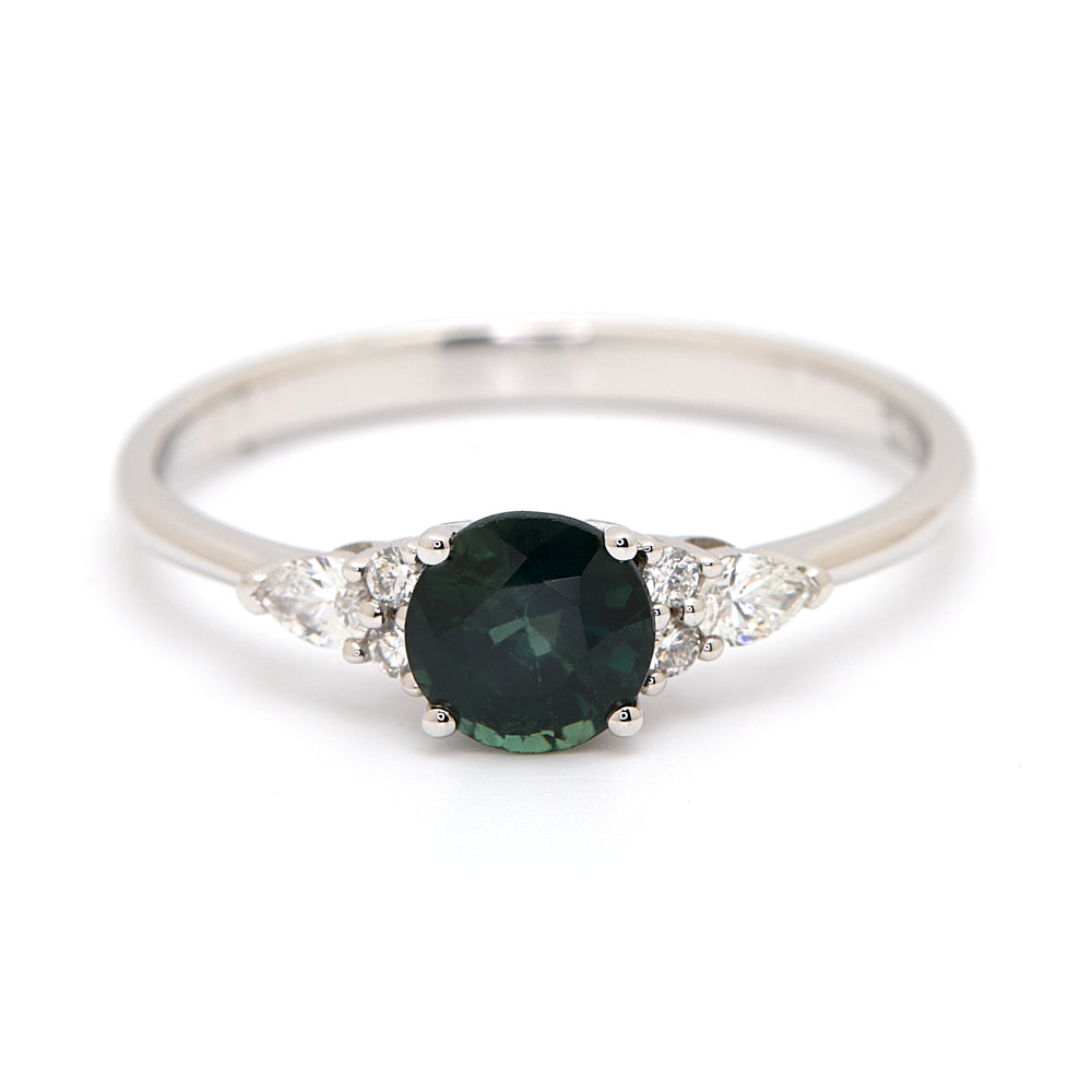 18K Gold Australian Colour Change Sapphire Diamond Ring 0.86 ct CC0039 - FABER JEWELS