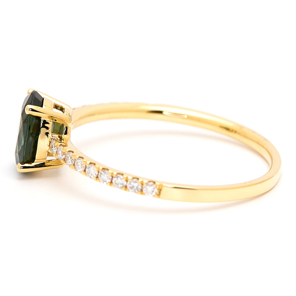 18K Gold Australian Parti Colour Sapphire Diamond Ring 1.01 ct CC0041 - FABER JEWELS