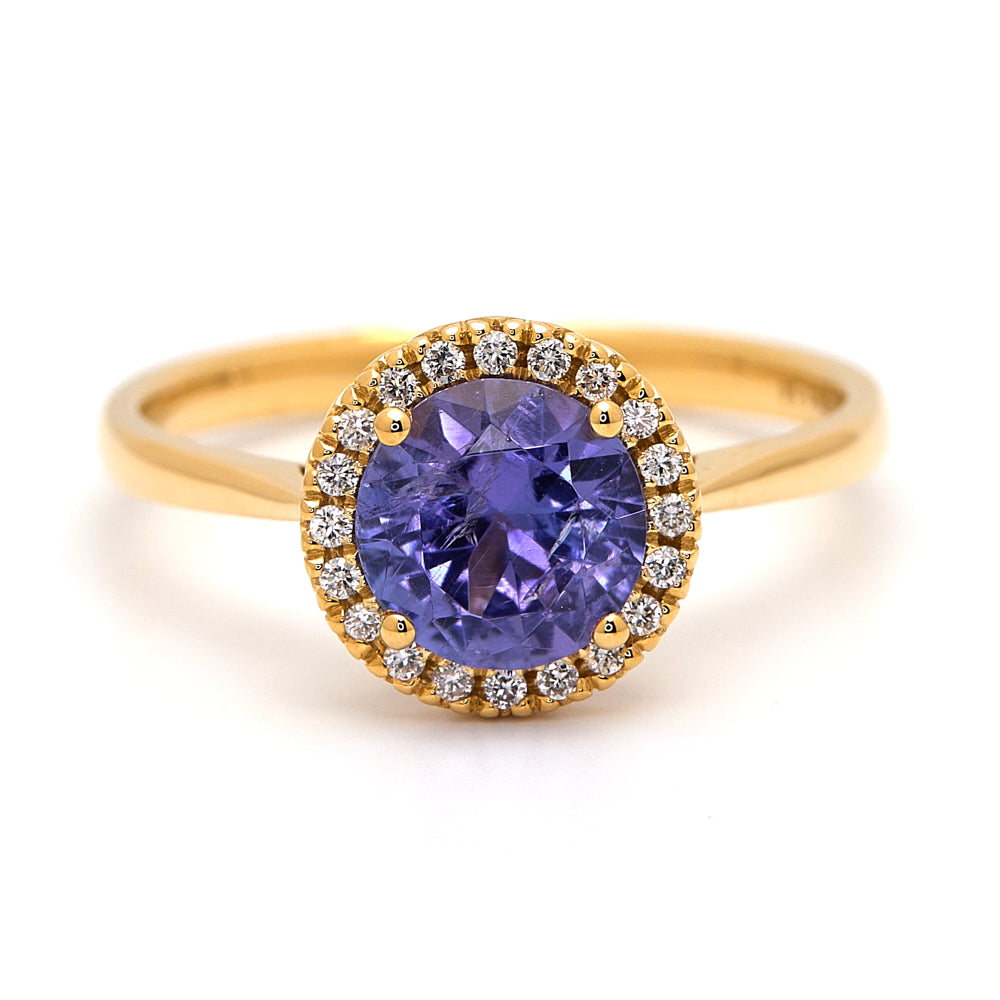 18K Gold Tanzanite Diamond Ring 1.14ct  CC0042 - FABER JEWELS
